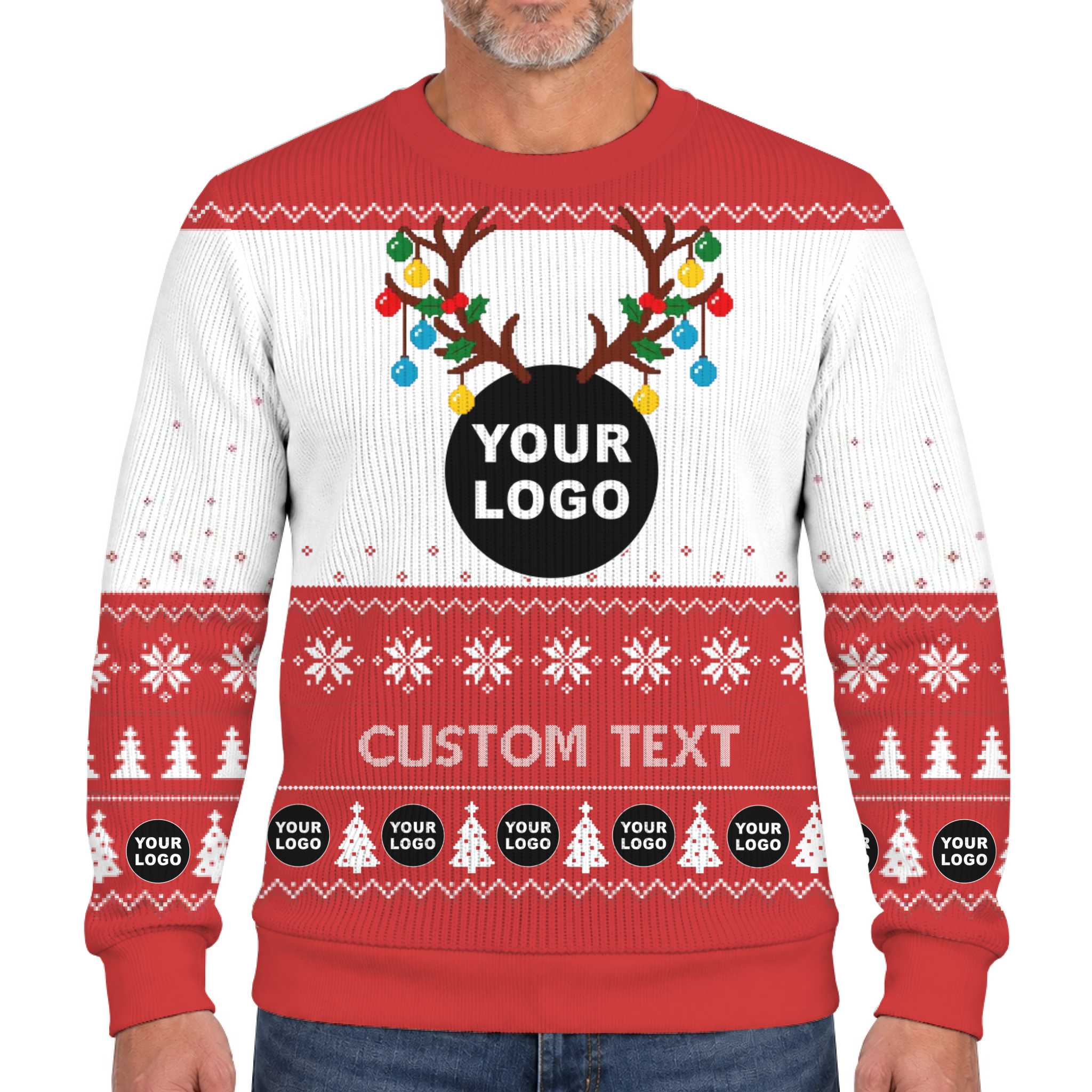 Live Preview Custom Logo Lookalike Knit Xmas Sweater 5
