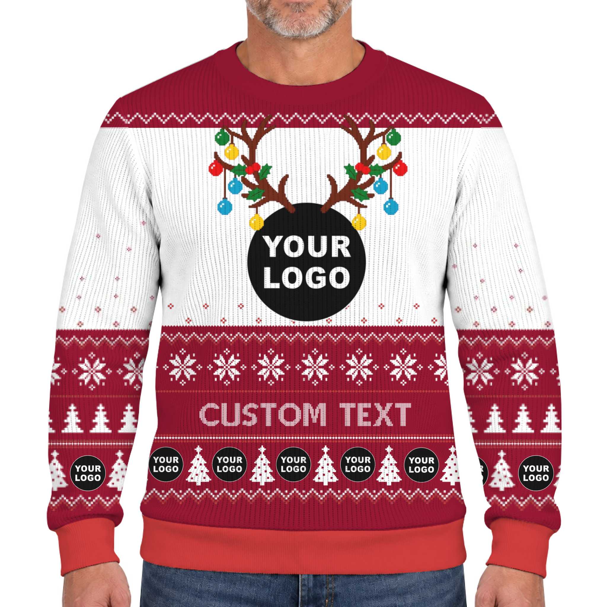 Live Preview Custom Logo Lookalike Knit Xmas Sweater 9