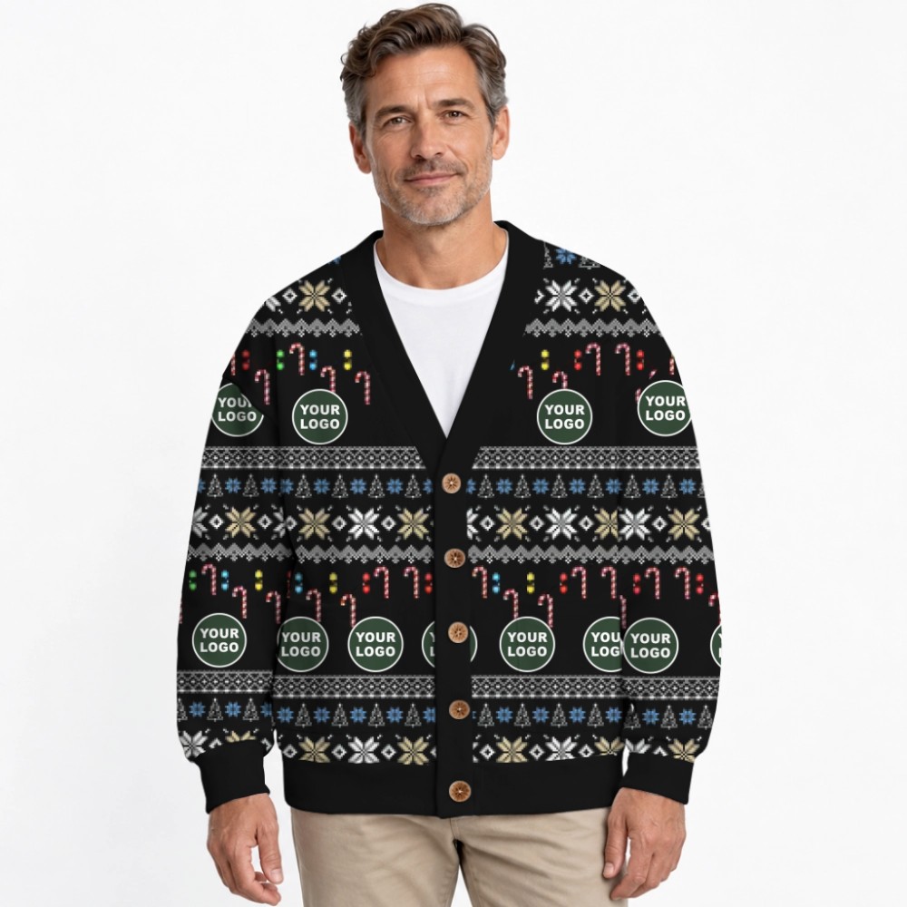 Live Preview Custom Logo Or Face Christmas Cardigan 2
