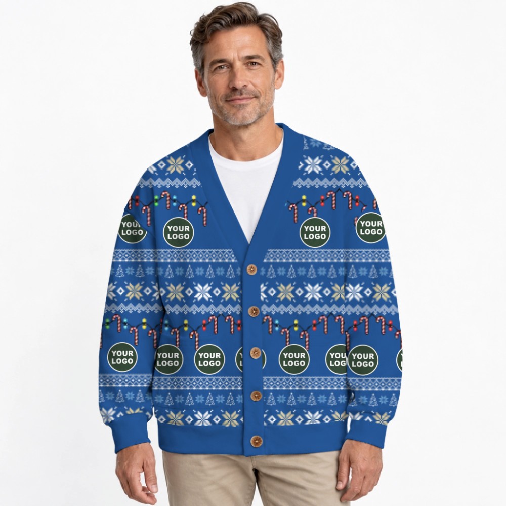 Live Preview Custom Logo Or Face Christmas Cardigan 10