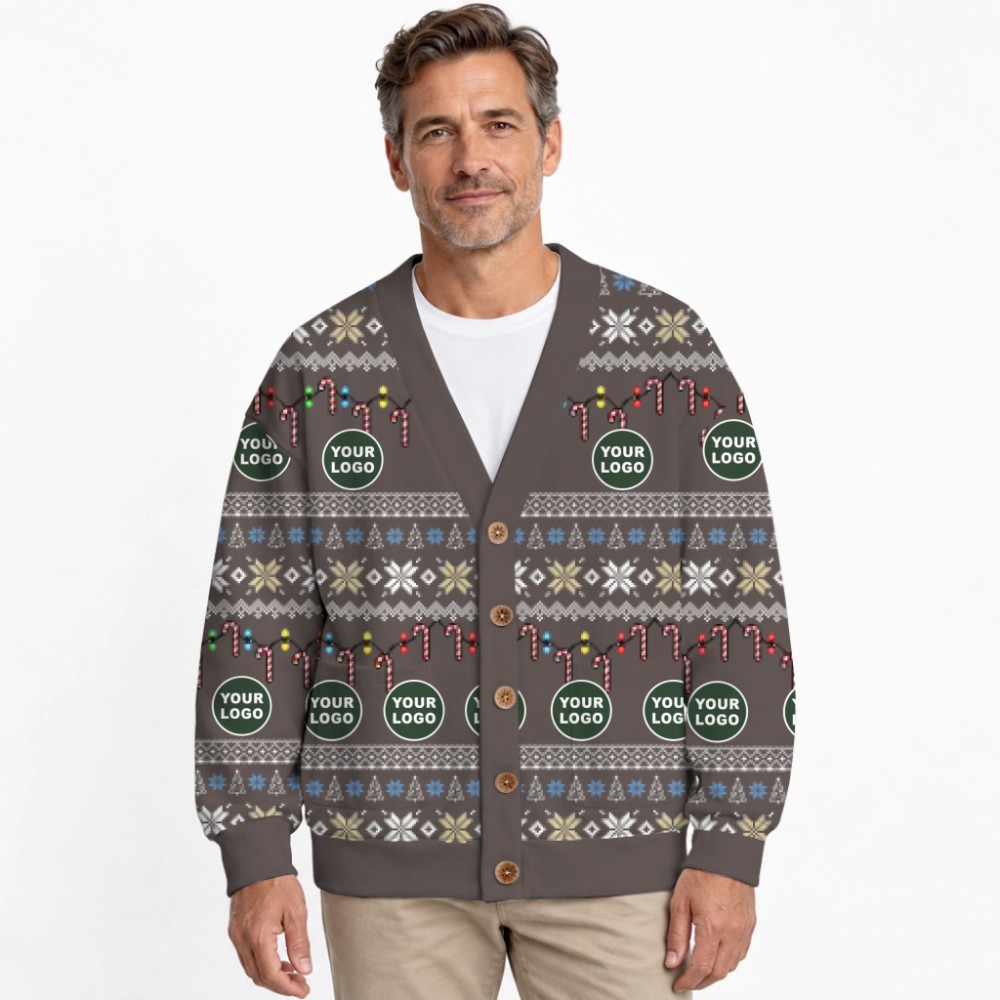 Live Preview Custom Logo Or Face Christmas Cardigan 4