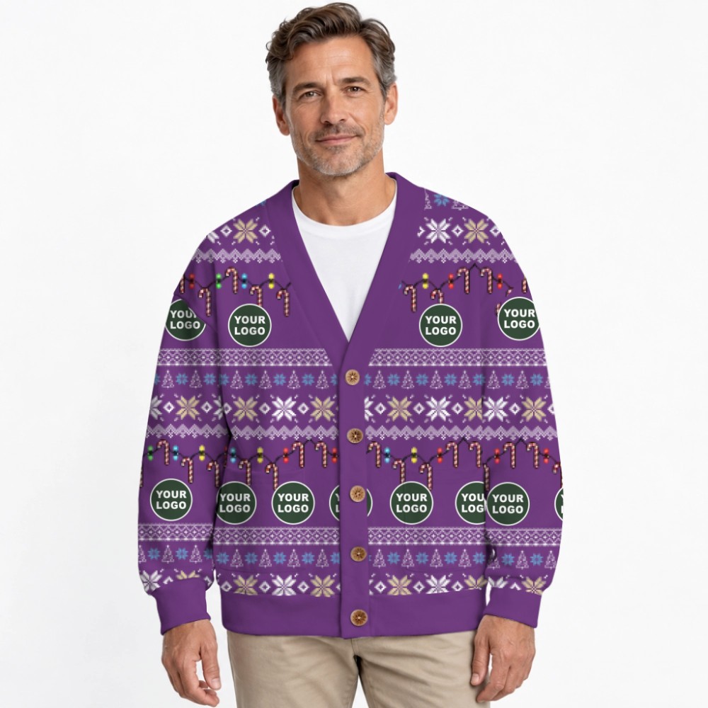Live Preview Custom Logo Or Face Christmas Cardigan 8