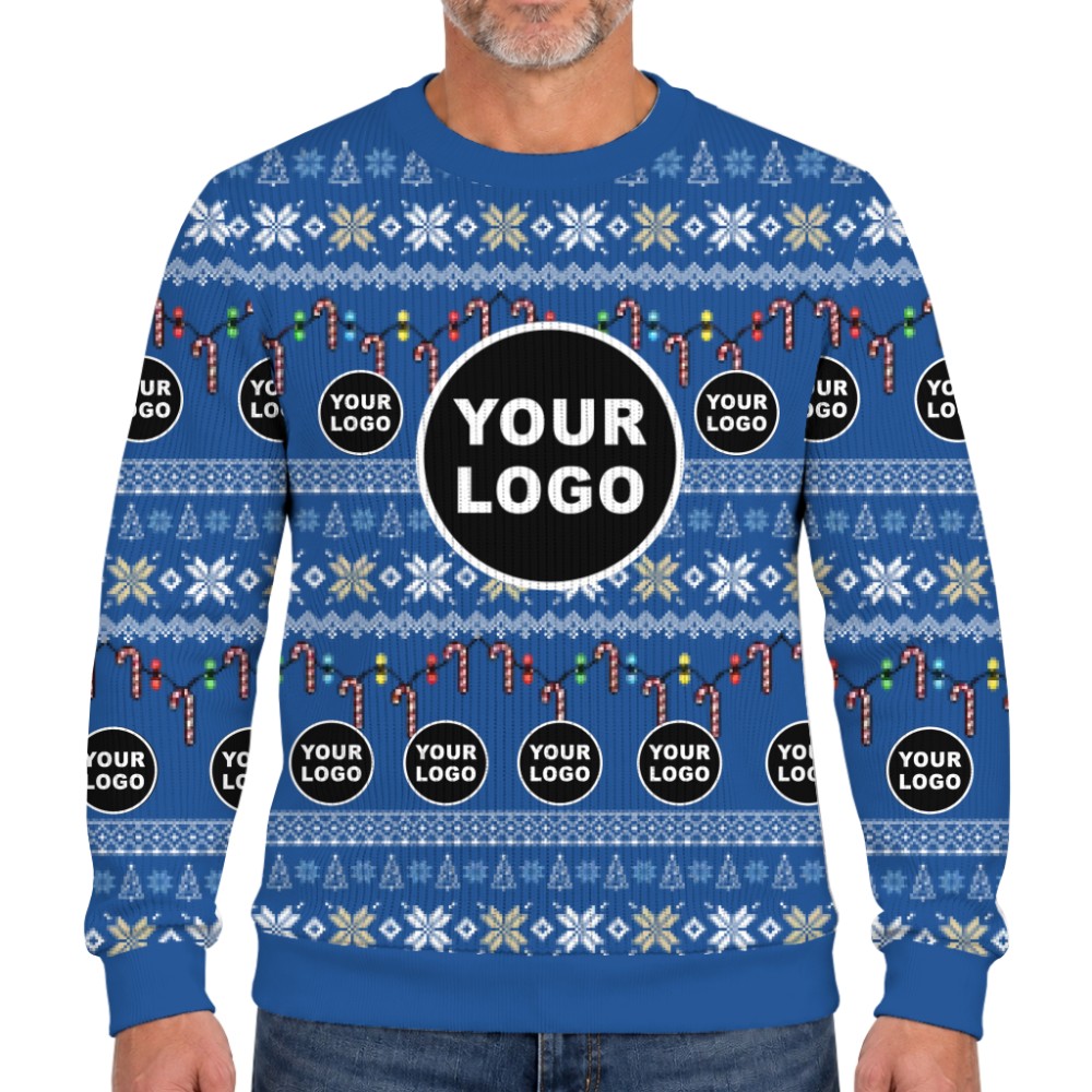 Live Preview Custom Team Logo Ugly Christmas Soft Sweater 3