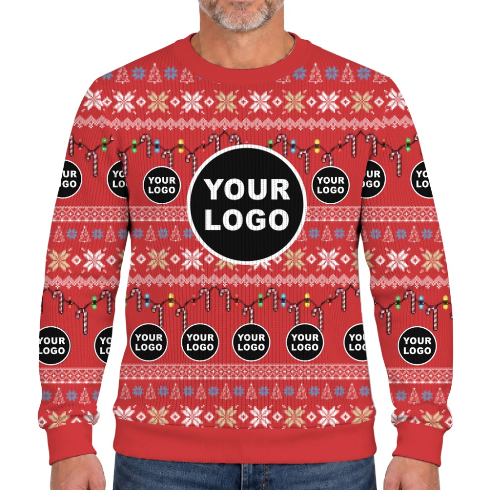 Live Preview Custom Team Logo Ugly Christmas Soft Sweater 11
