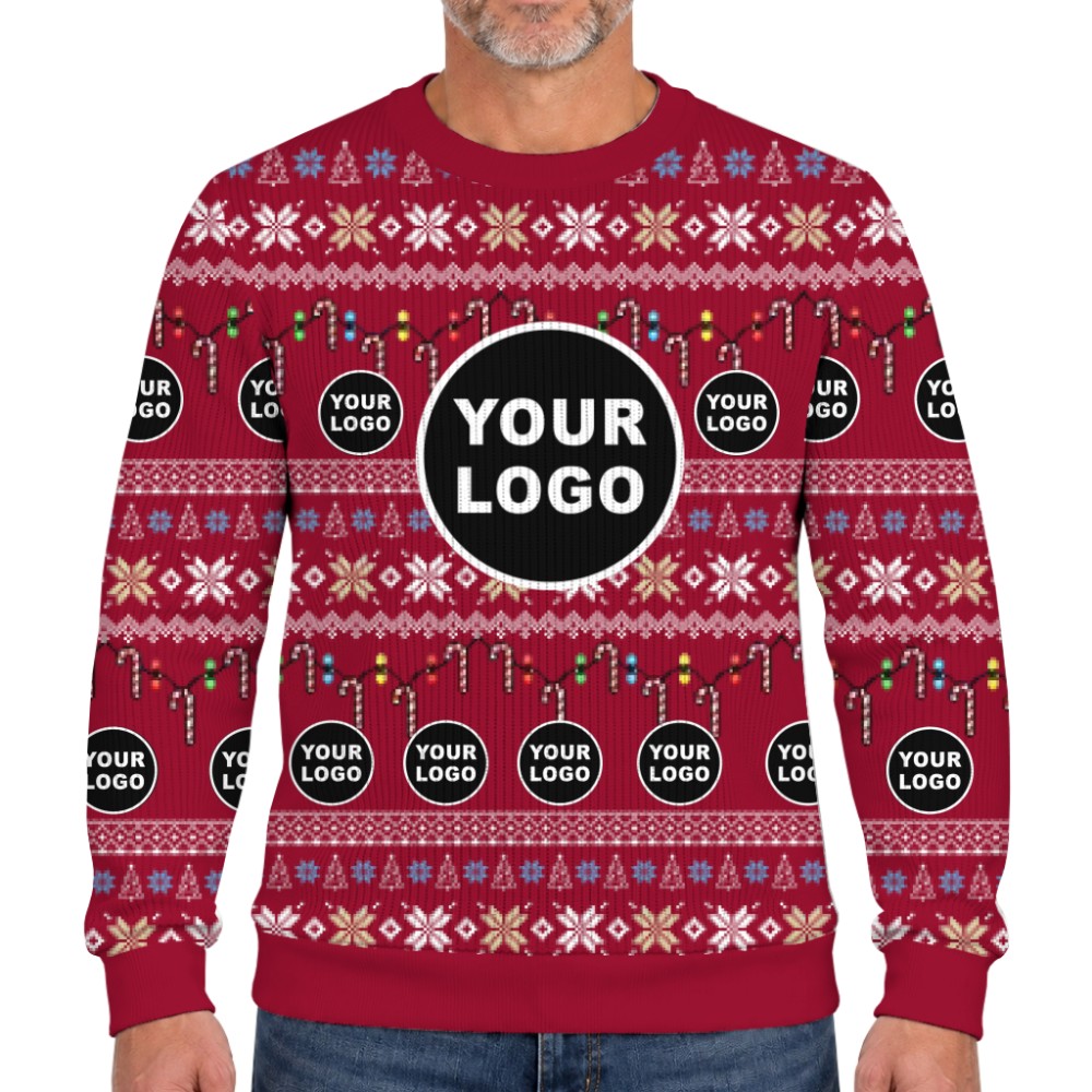 Live Preview Custom Team Logo Ugly Christmas Soft Sweater 5