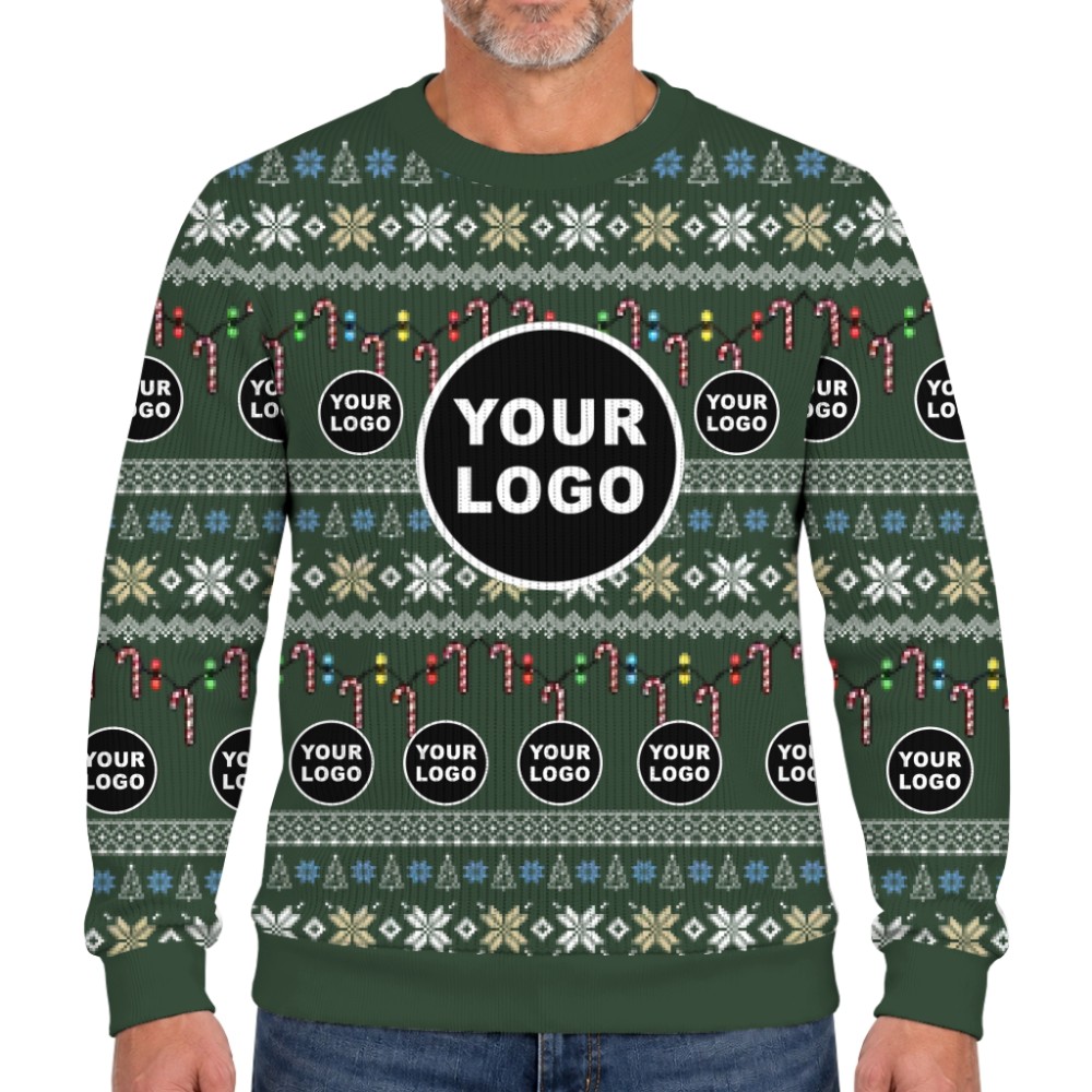 Live Preview Custom Team Logo Ugly Christmas Soft Sweater 2