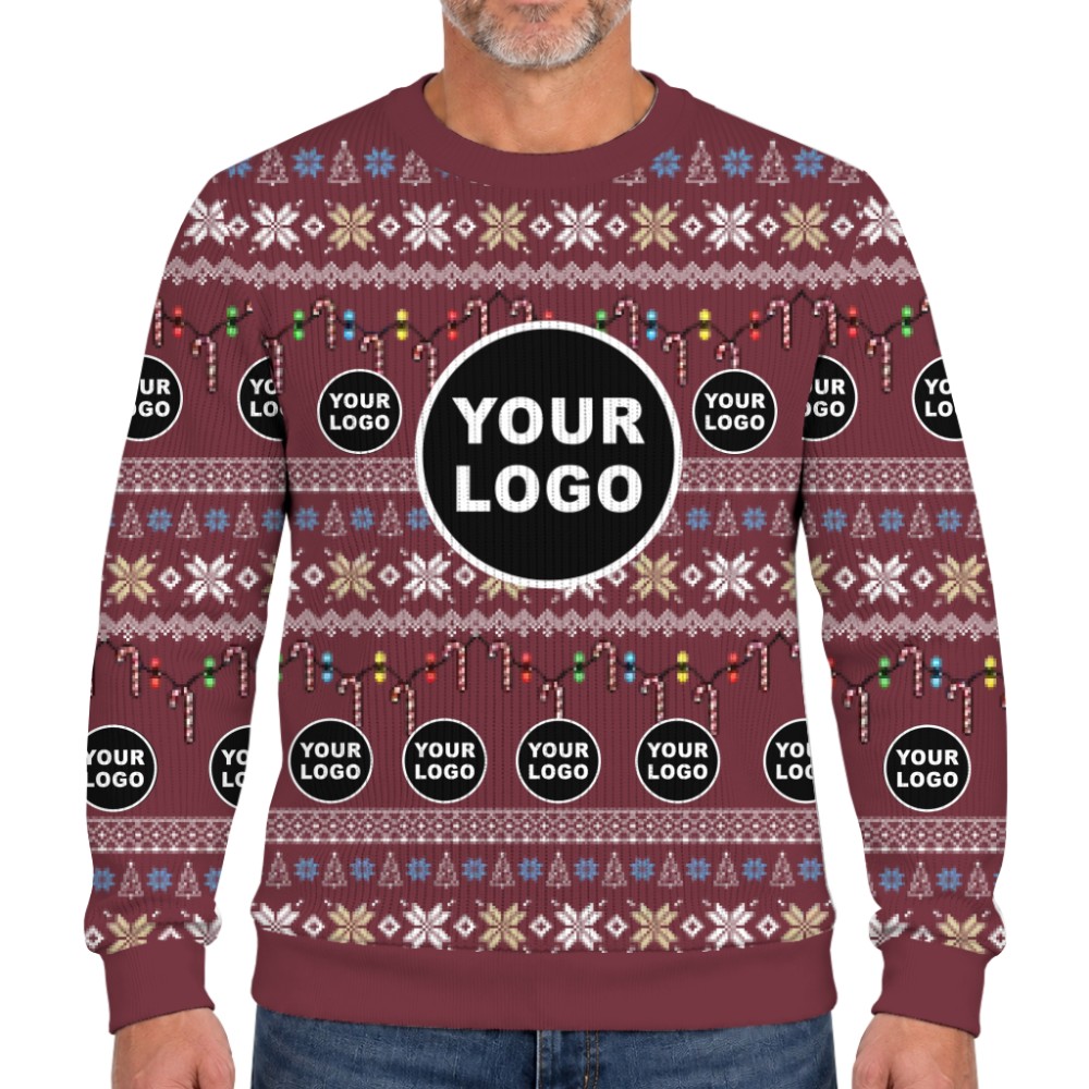 Live Preview Custom Team Logo Ugly Christmas Soft Sweater 7