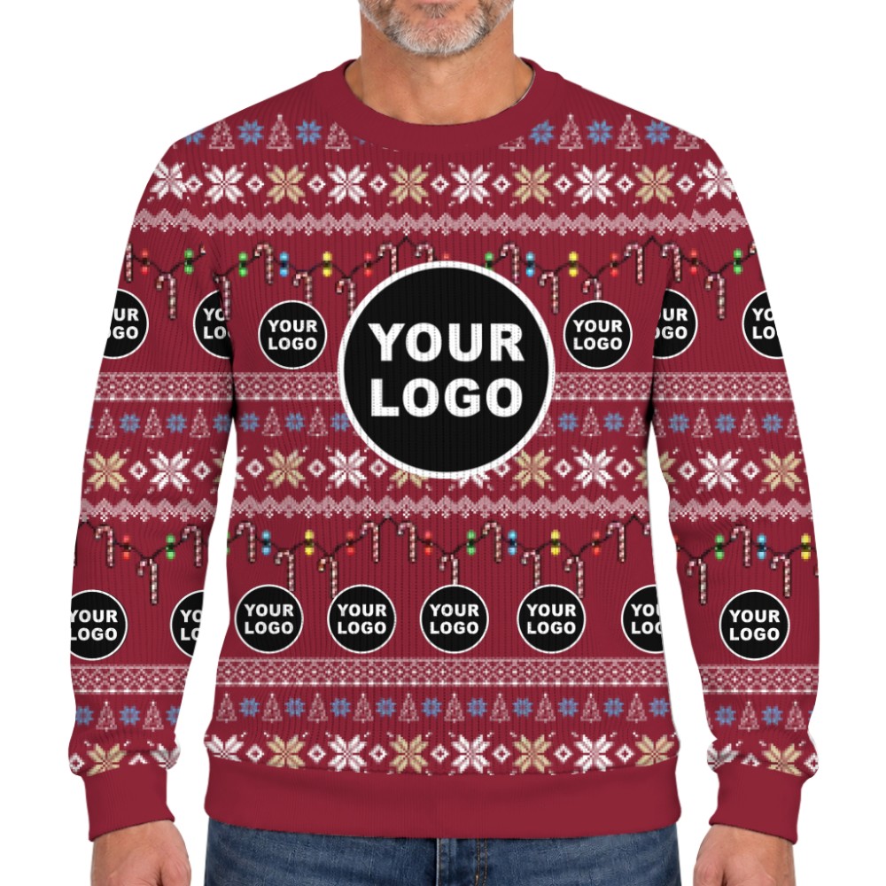 Live Preview Custom Team Logo Ugly Christmas Soft Sweater 8
