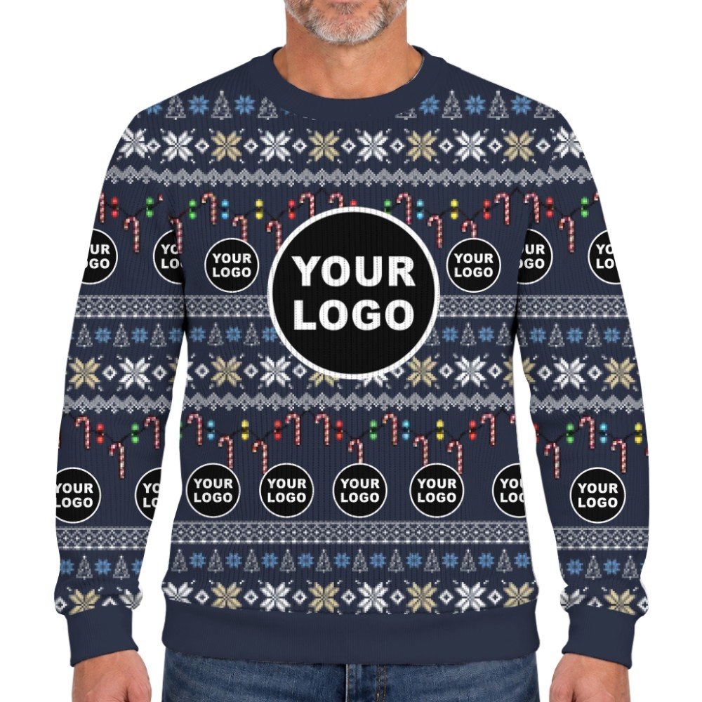 Live Preview Custom Team Logo Ugly Christmas Soft Sweater 9