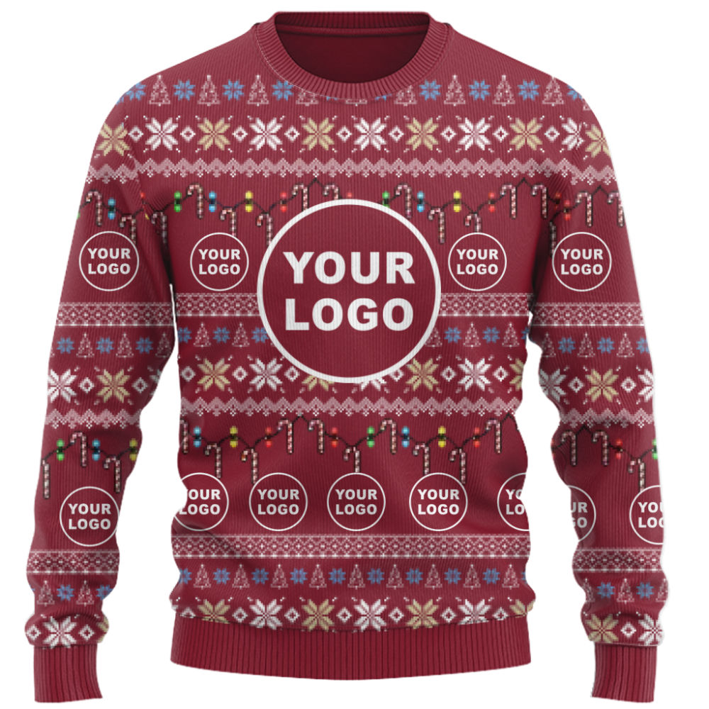 Live Preview Custom Team Logo Ugly Christmas Sweater 3
