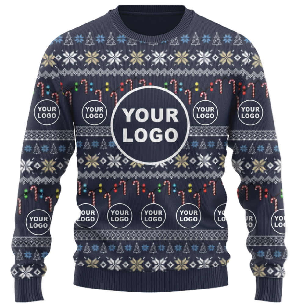 Live Preview Custom Team Logo Ugly Christmas Sweater 4