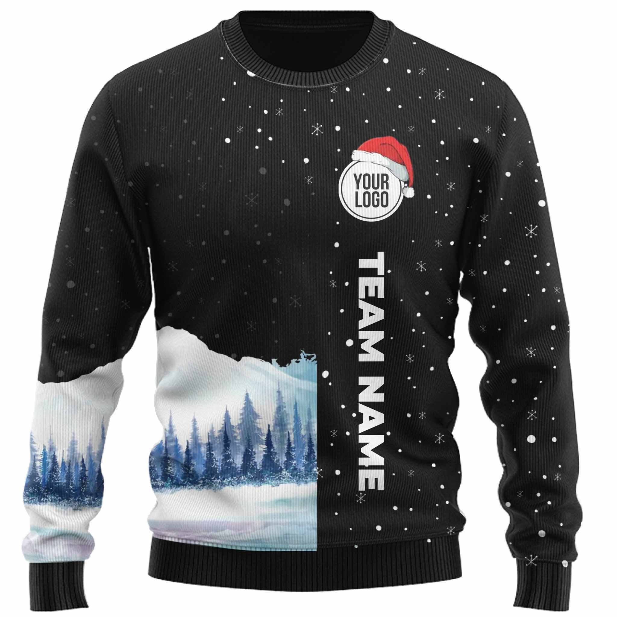 Modern Custom Company Logo And Name Ugly Christmas Sweater 10