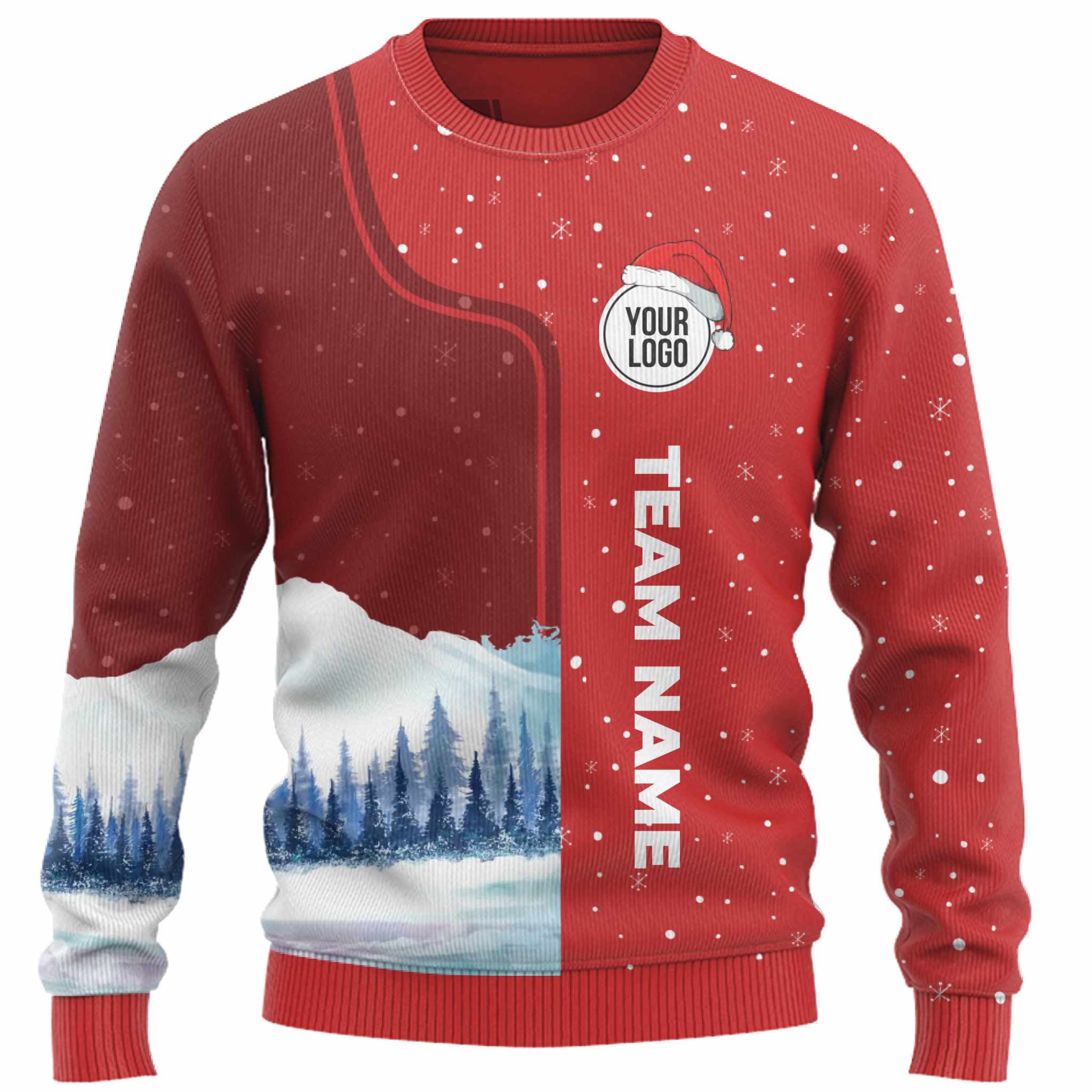 Modern Custom Company Logo And Name Ugly Christmas Sweater 3
