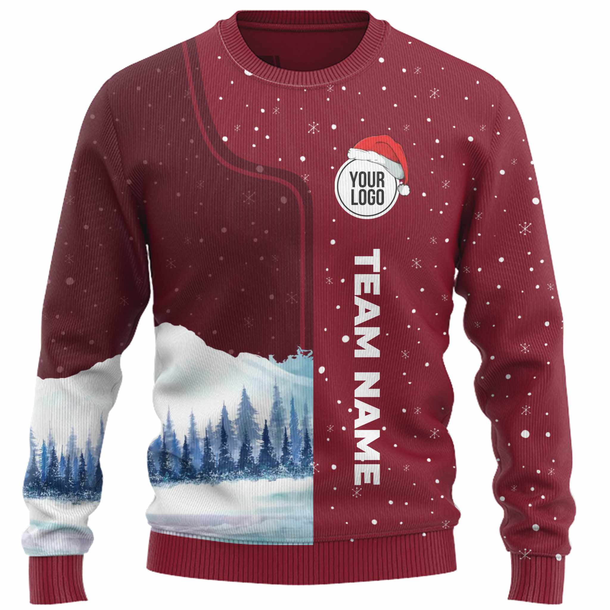 Modern Custom Company Logo And Name Ugly Christmas Sweater 4