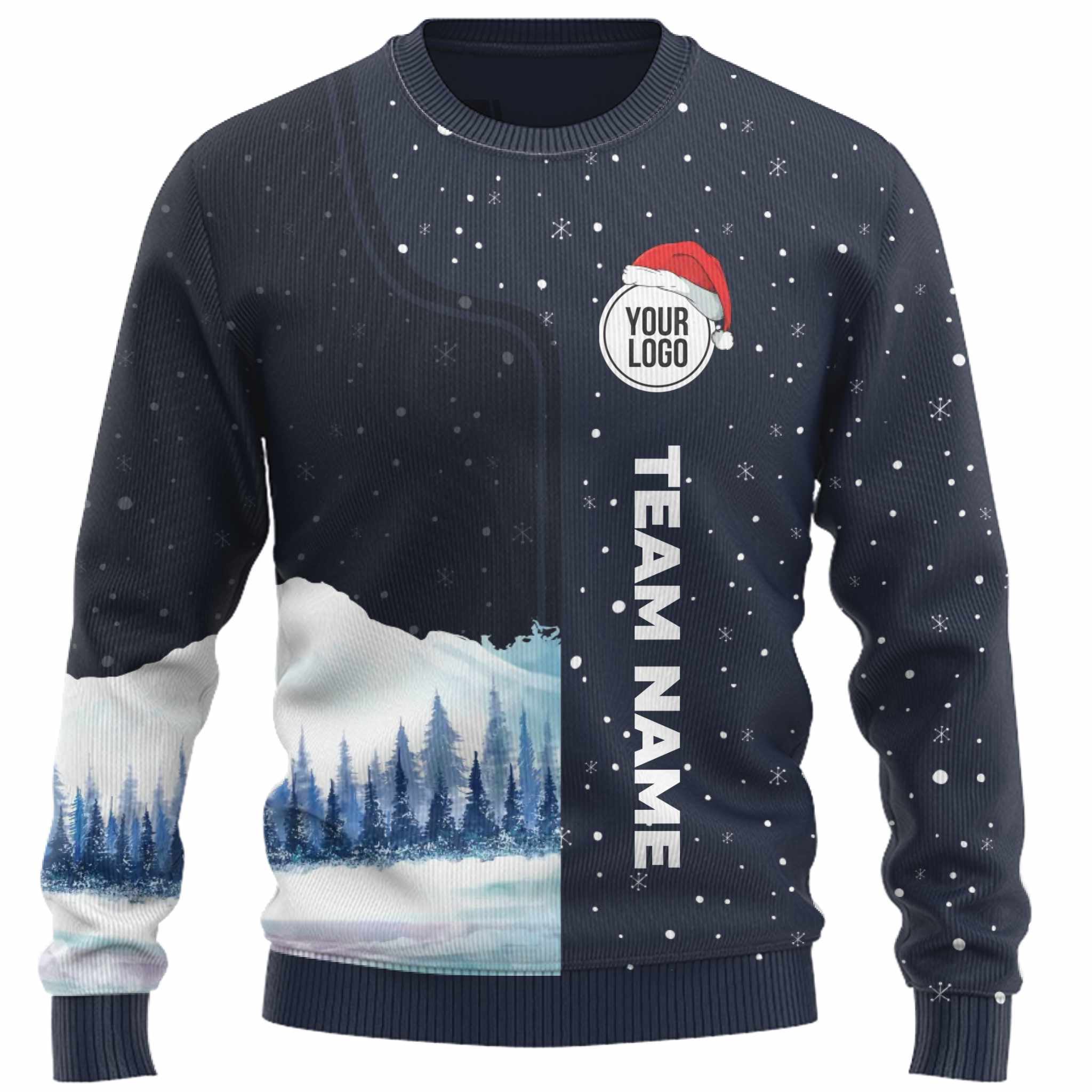 Modern Custom Company Logo And Name Ugly Christmas Sweater 9