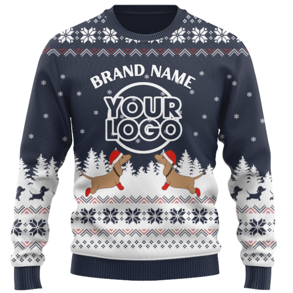 Exclusive Custom Logo Dachshund Ugly Christmas Sweater for Business Teams 7