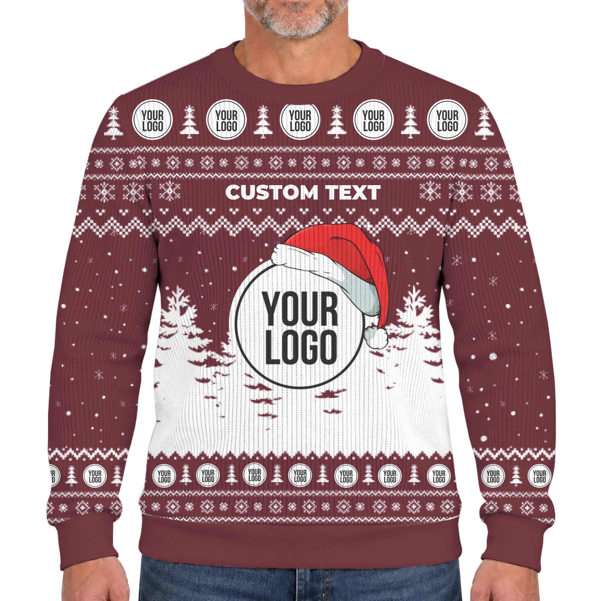 New Custom Company Logo Lookalike Soft Xmas Sweater 8