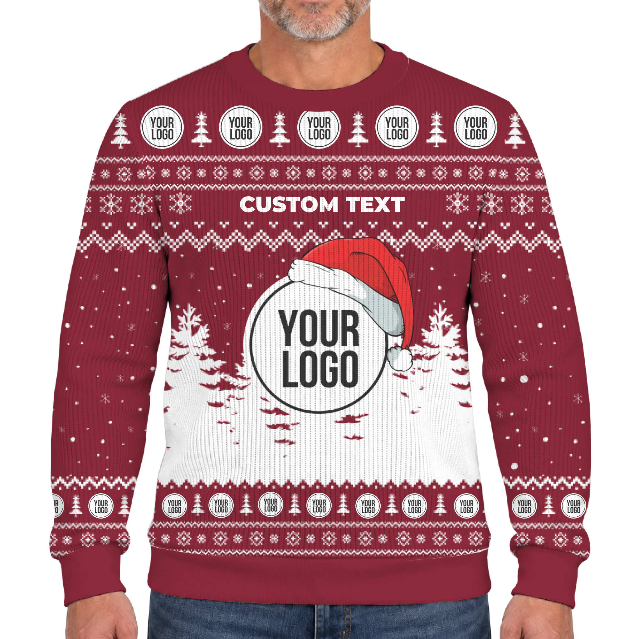 New Custom Company Logo Lookalike Soft Xmas Sweater 2