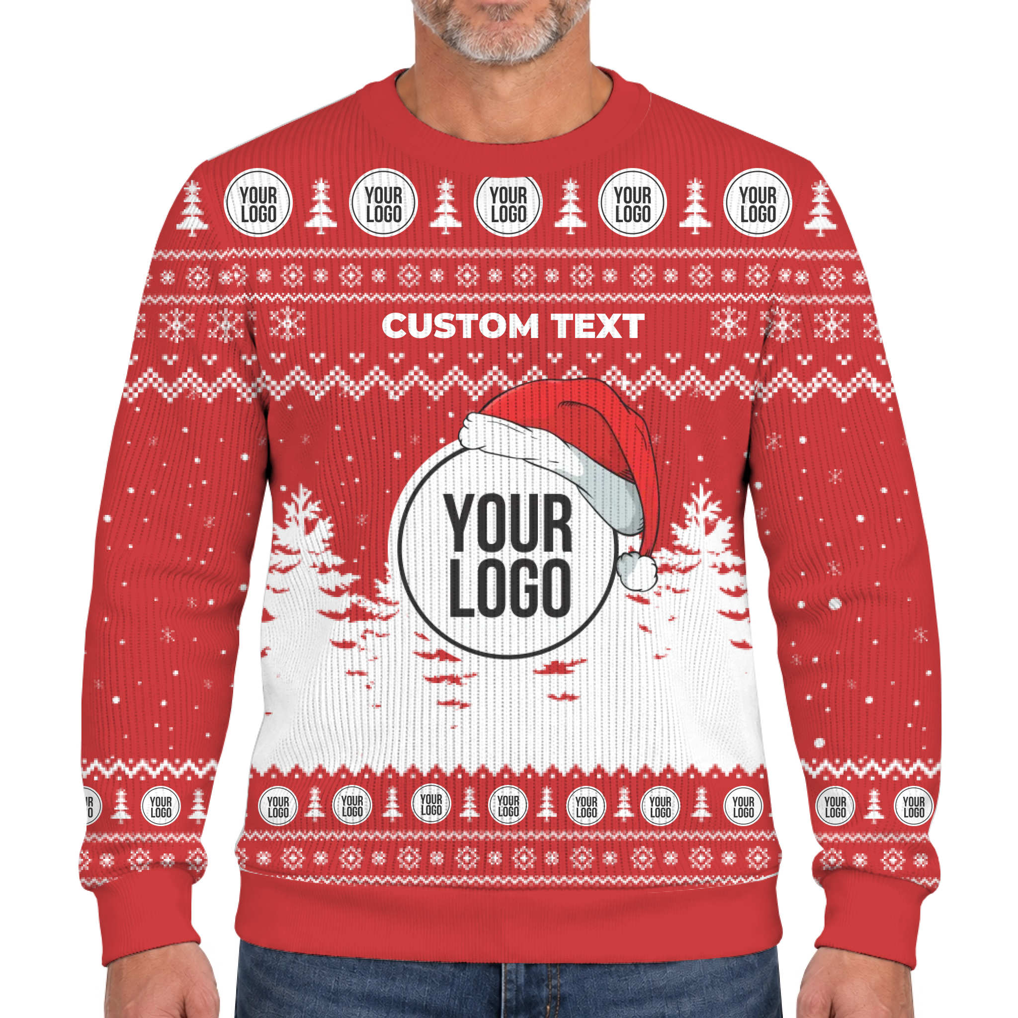 New Custom Company Logo Lookalike Soft Xmas Sweater 4