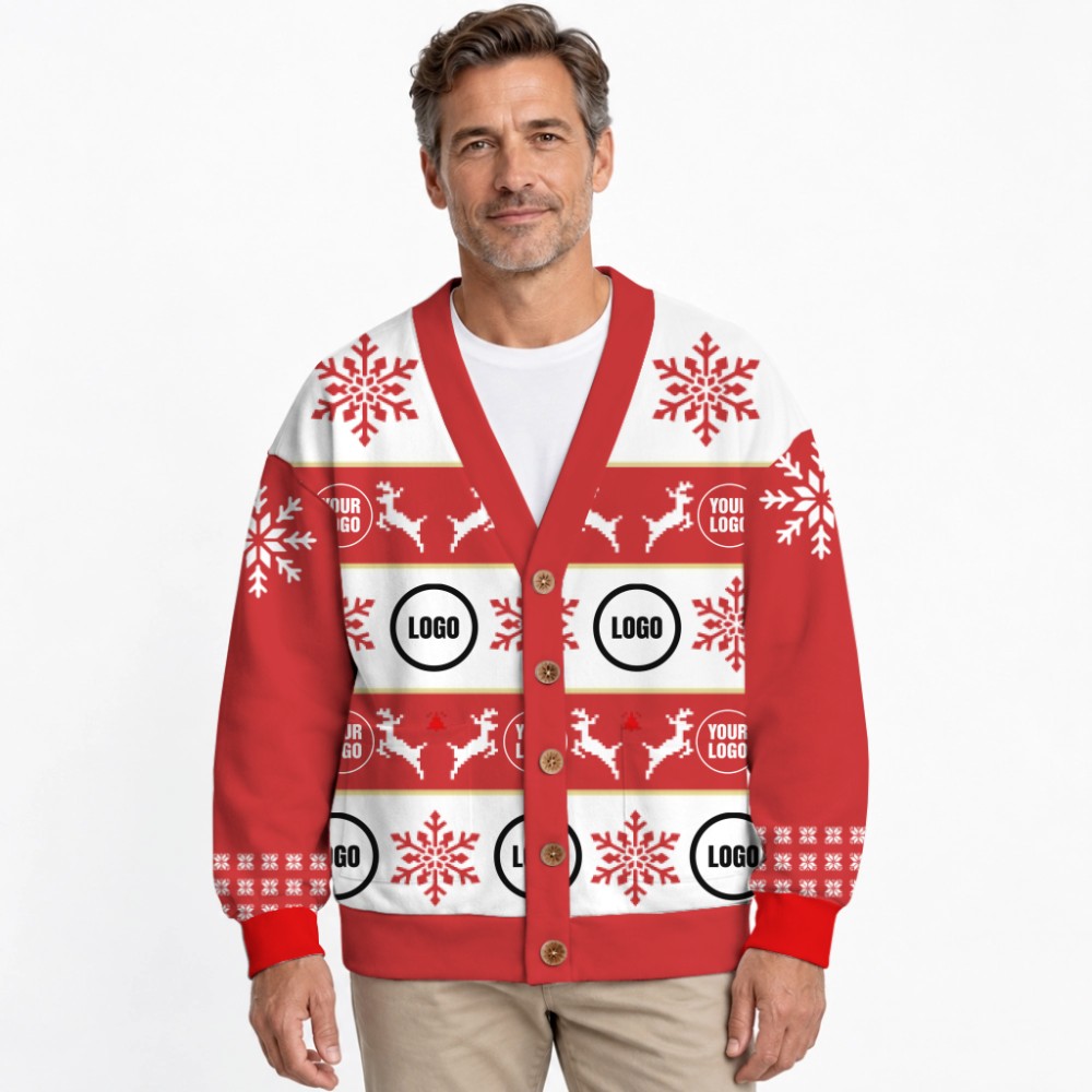 Personalized Brand Name And Logo Christmas Cardigan 6