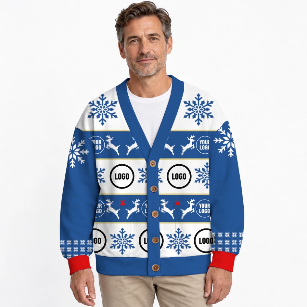 Personalized Brand Name And Logo Christmas Cardigan 2