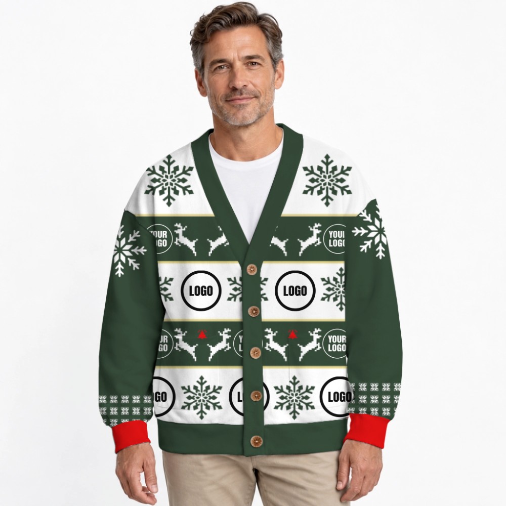 Personalized Brand Name And Logo Christmas Cardigan 3