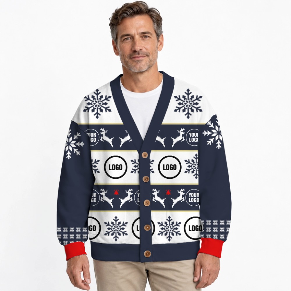 Personalized Brand Name And Logo Christmas Cardigan 4