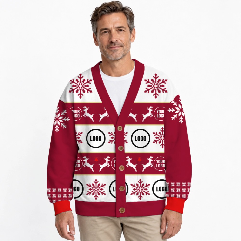 Personalized Brand Name And Logo Christmas Cardigan 7