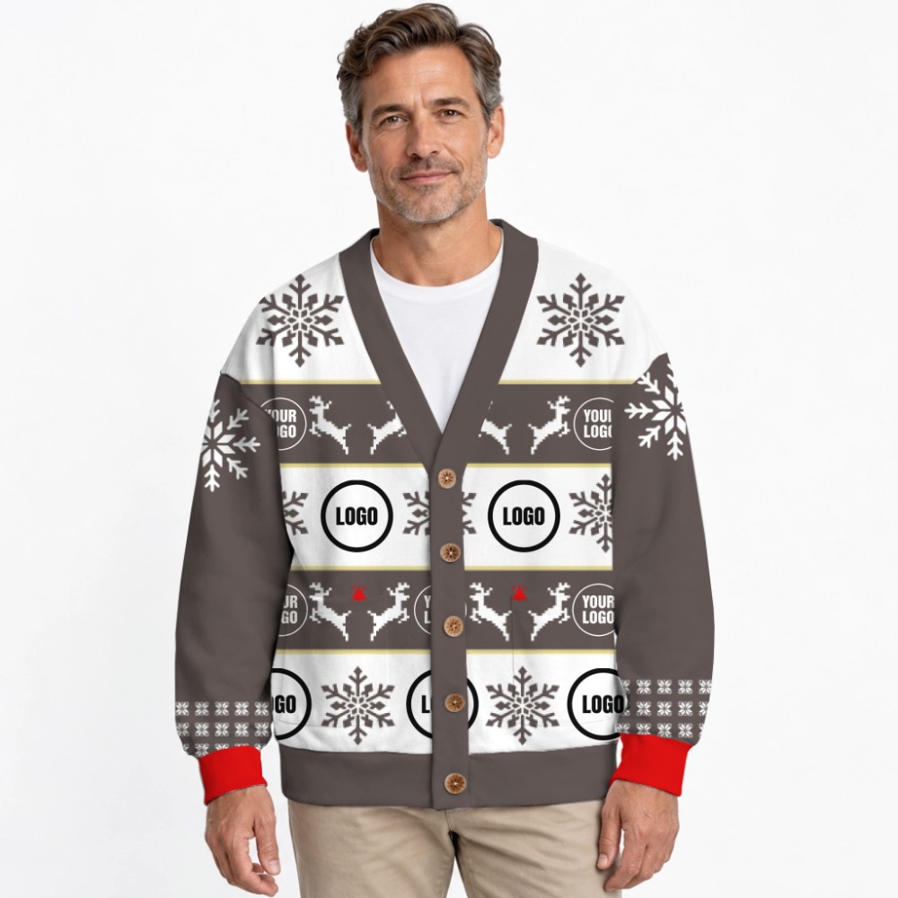 Personalized Brand Name And Logo Christmas Cardigan 8