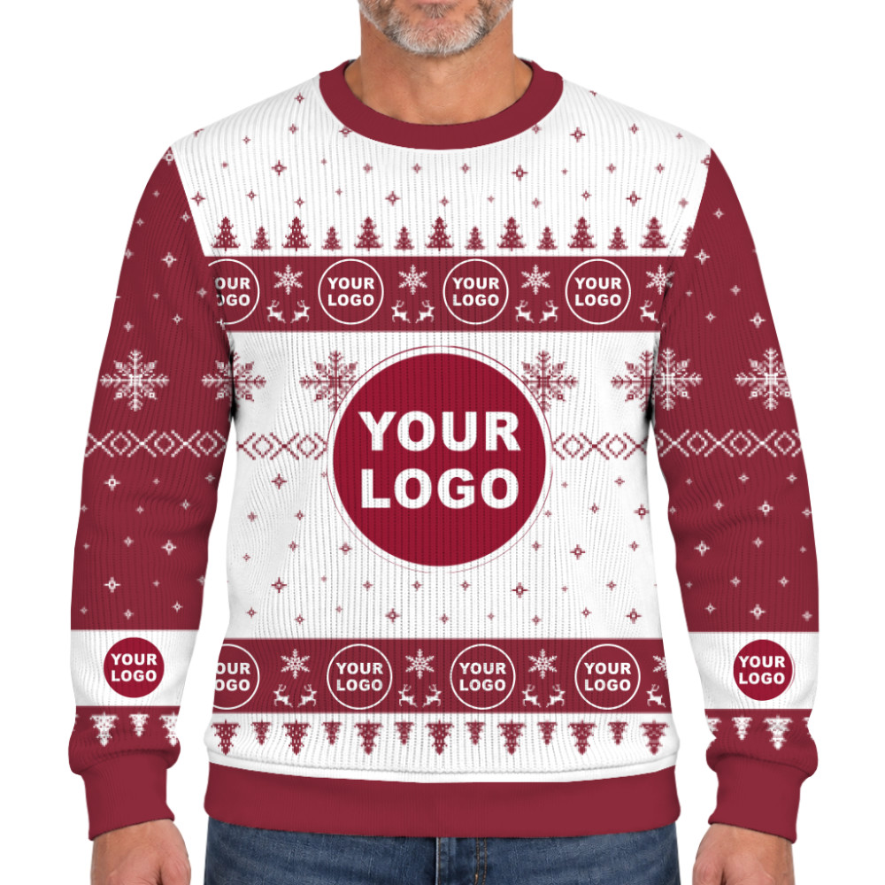 Simple Custom Company Logo Or Face Christmas Soft Sweater 7
