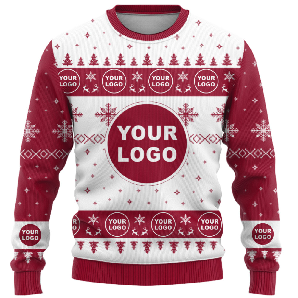 Simple Custom Company Logo Or Face Christmas Sweater 3