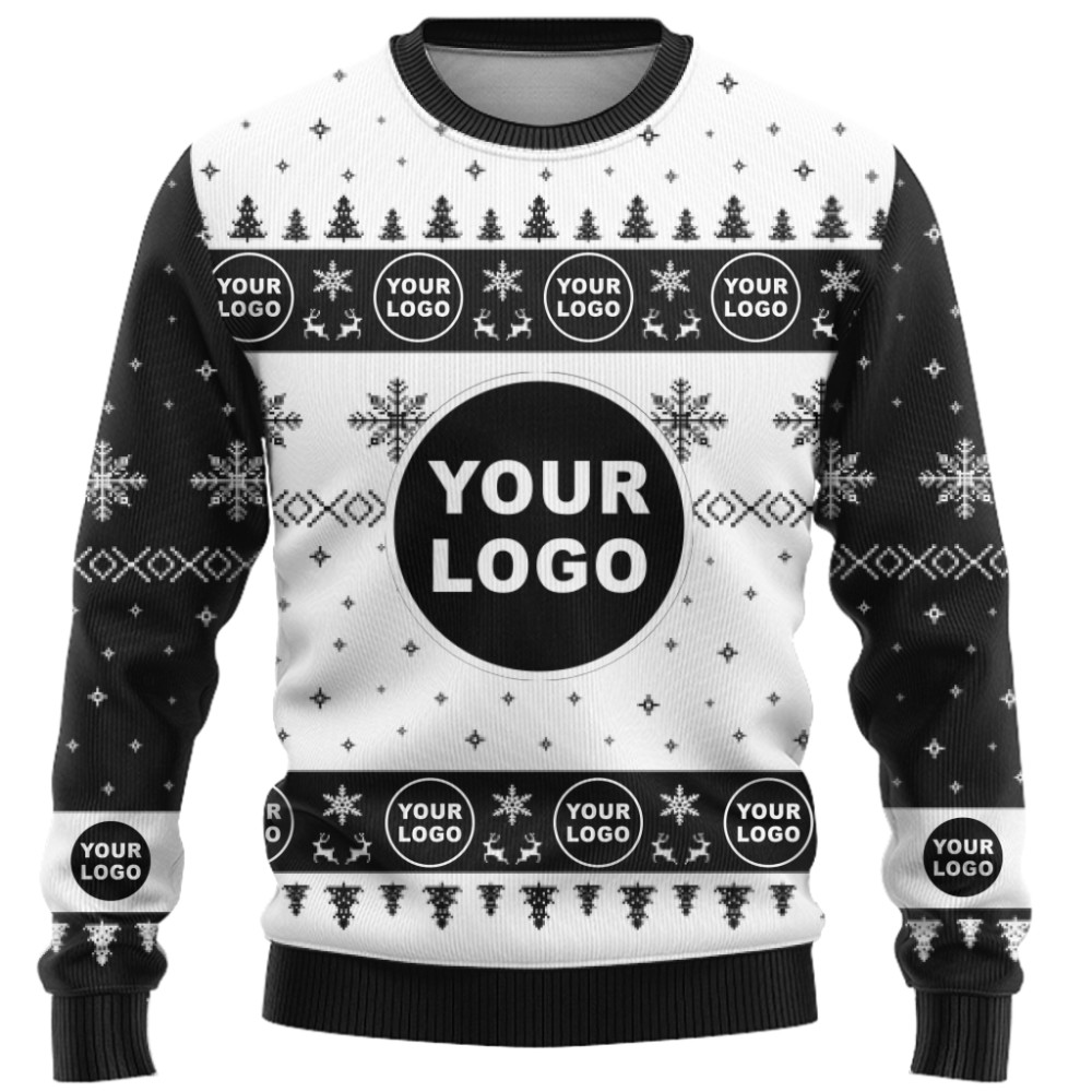 Simple Custom Company Logo Or Face Christmas Sweater 5
