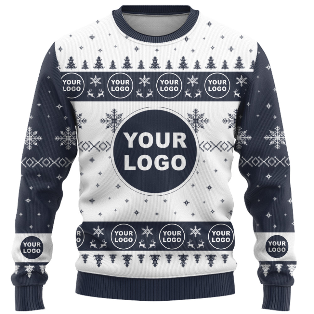 Simple Custom Company Logo Or Face Christmas Sweater 6