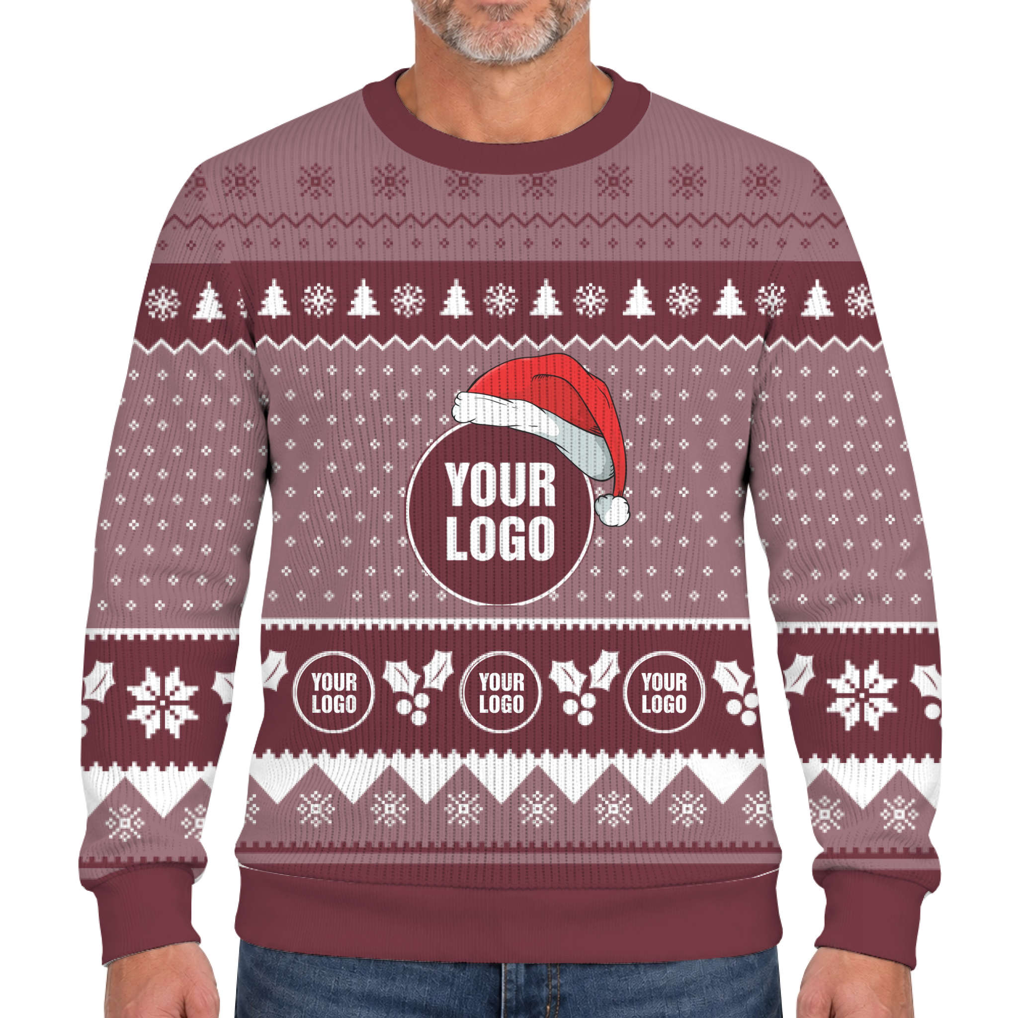 Simple Custom Logo Lookalike Knit Xmas Sweater 11