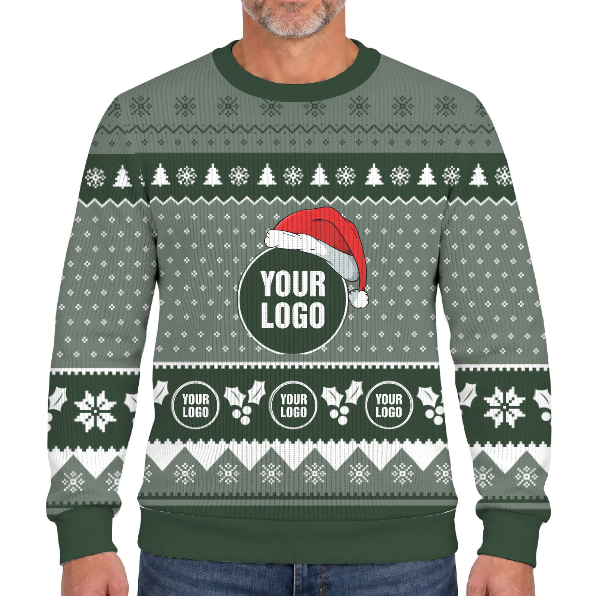 Simple Custom Logo Lookalike Knit Xmas Sweater 3