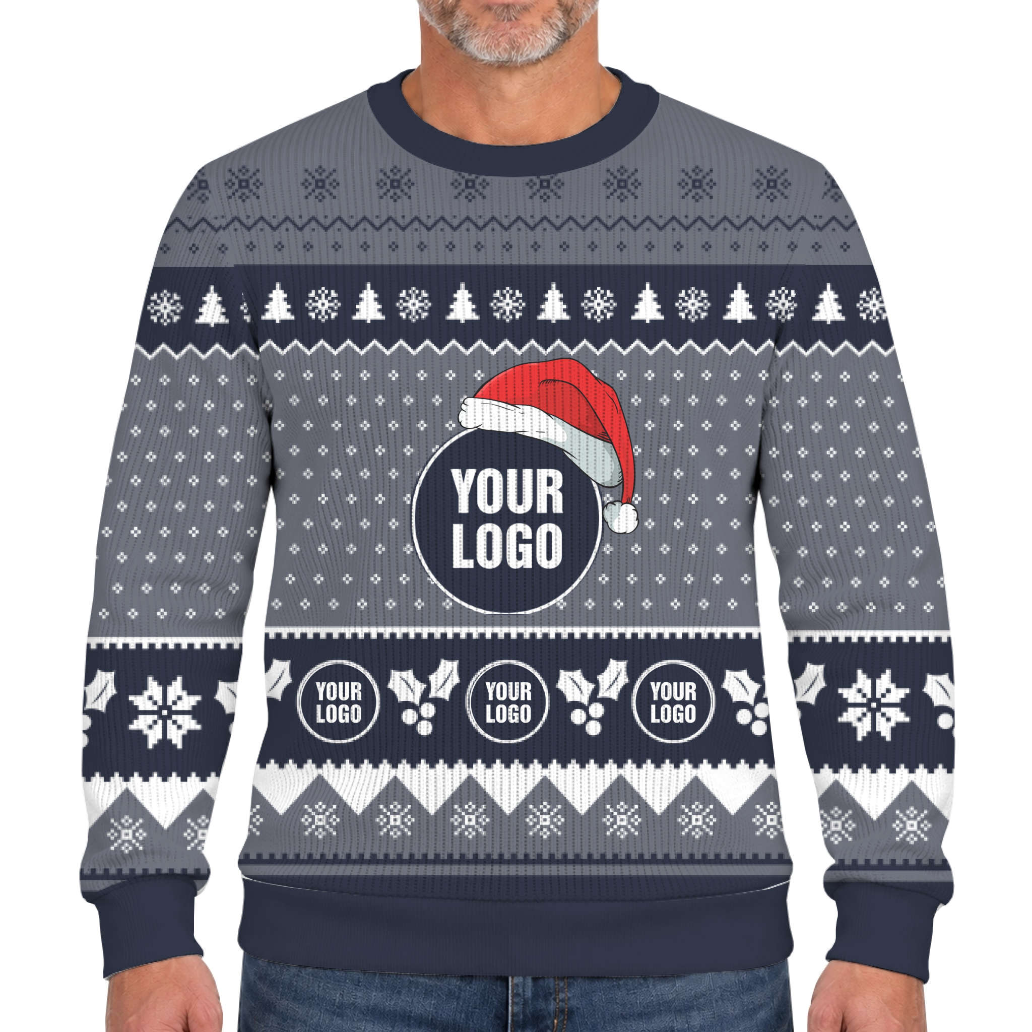 Simple Custom Logo Lookalike Knit Xmas Sweater 5