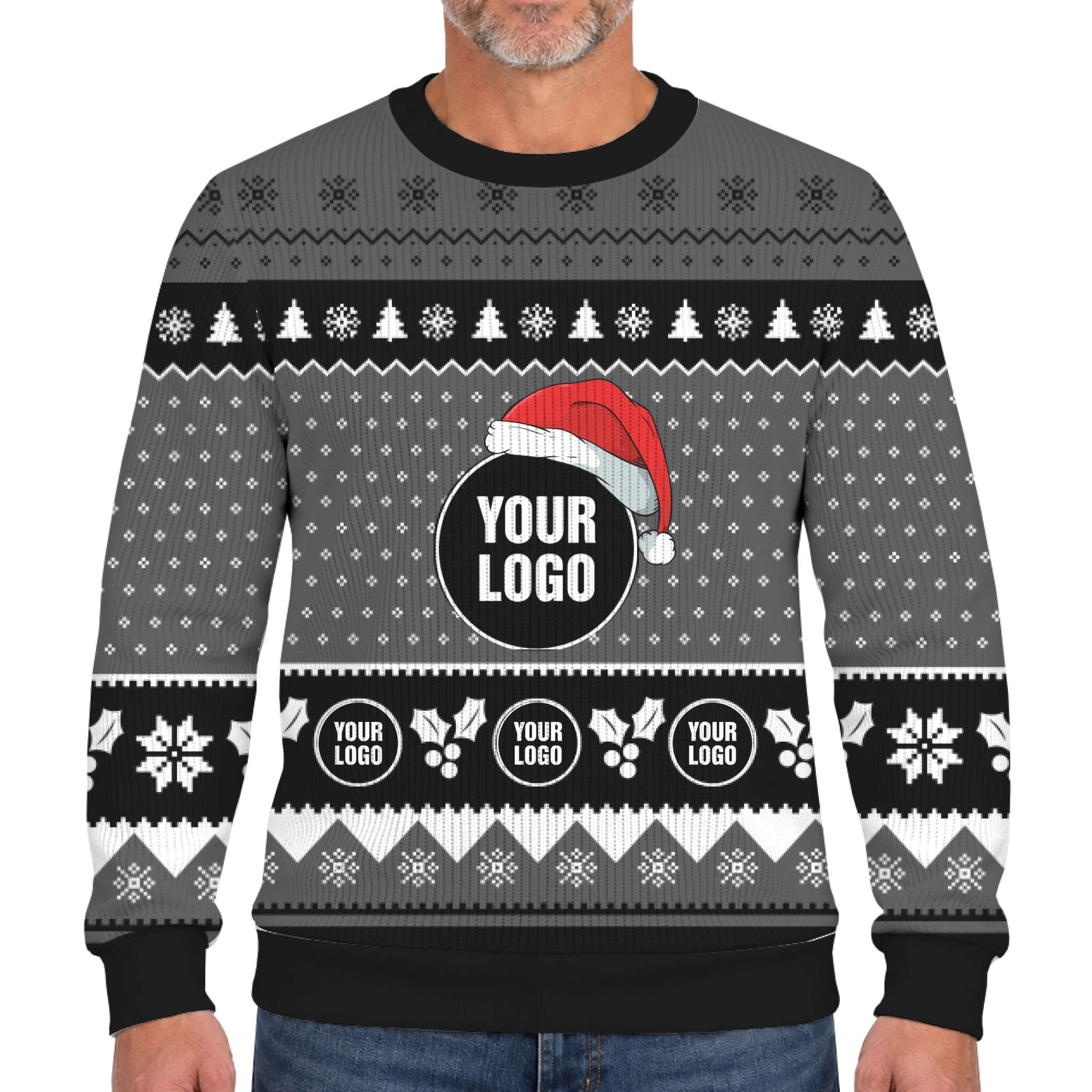 Simple Custom Logo Lookalike Knit Xmas Sweater 6