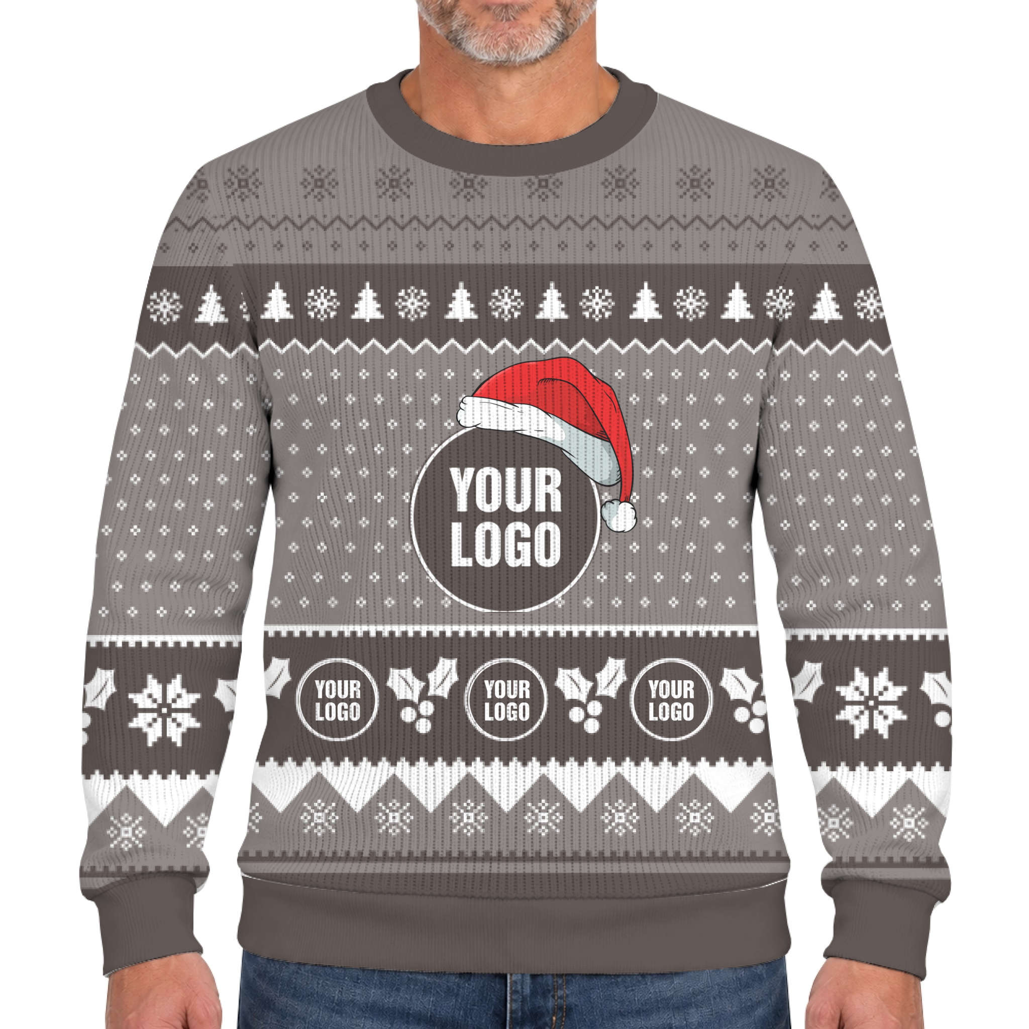 Simple Custom Logo Lookalike Knit Xmas Sweater 9