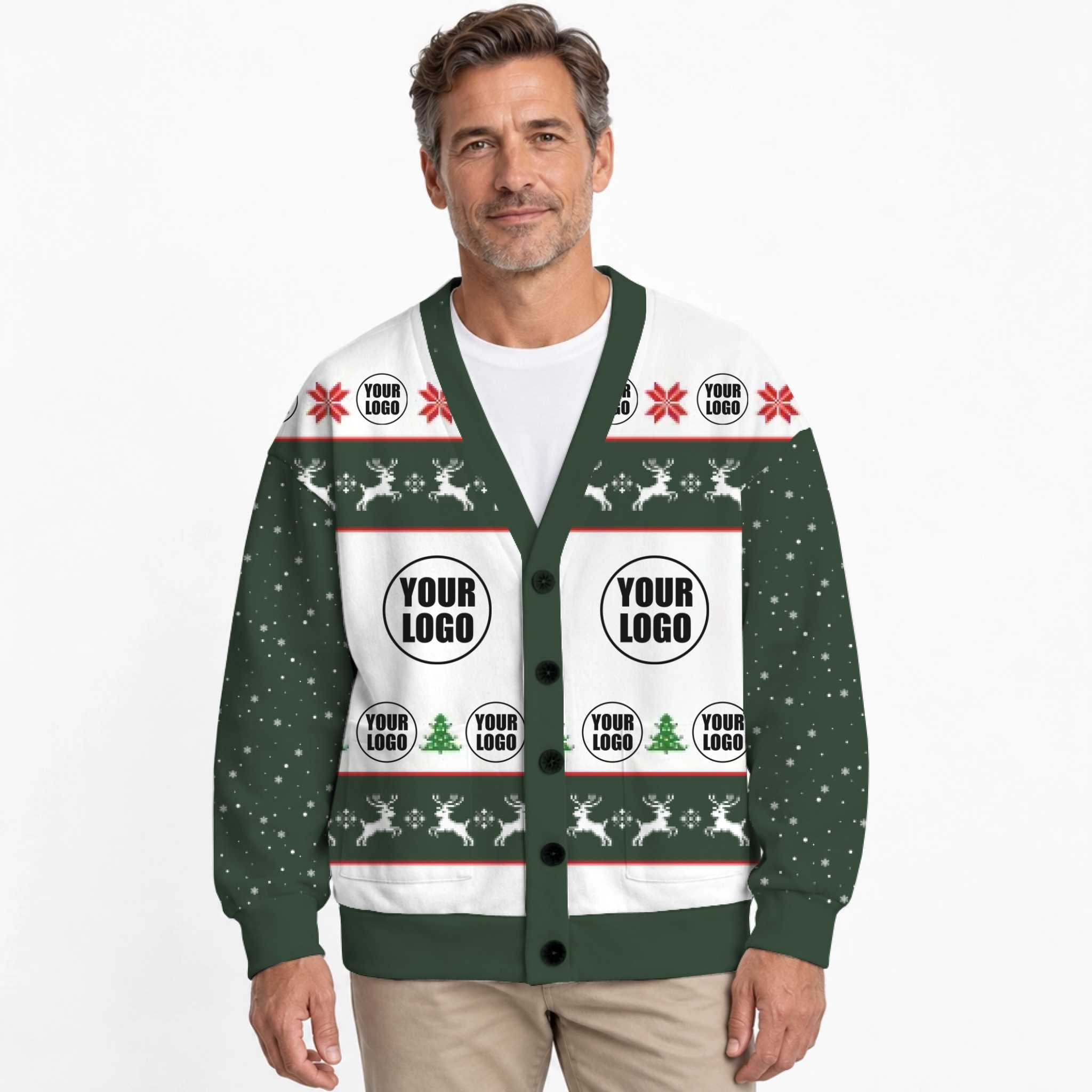 Unique Custom Logo Ugly Christmas Cardigan Unisex 2