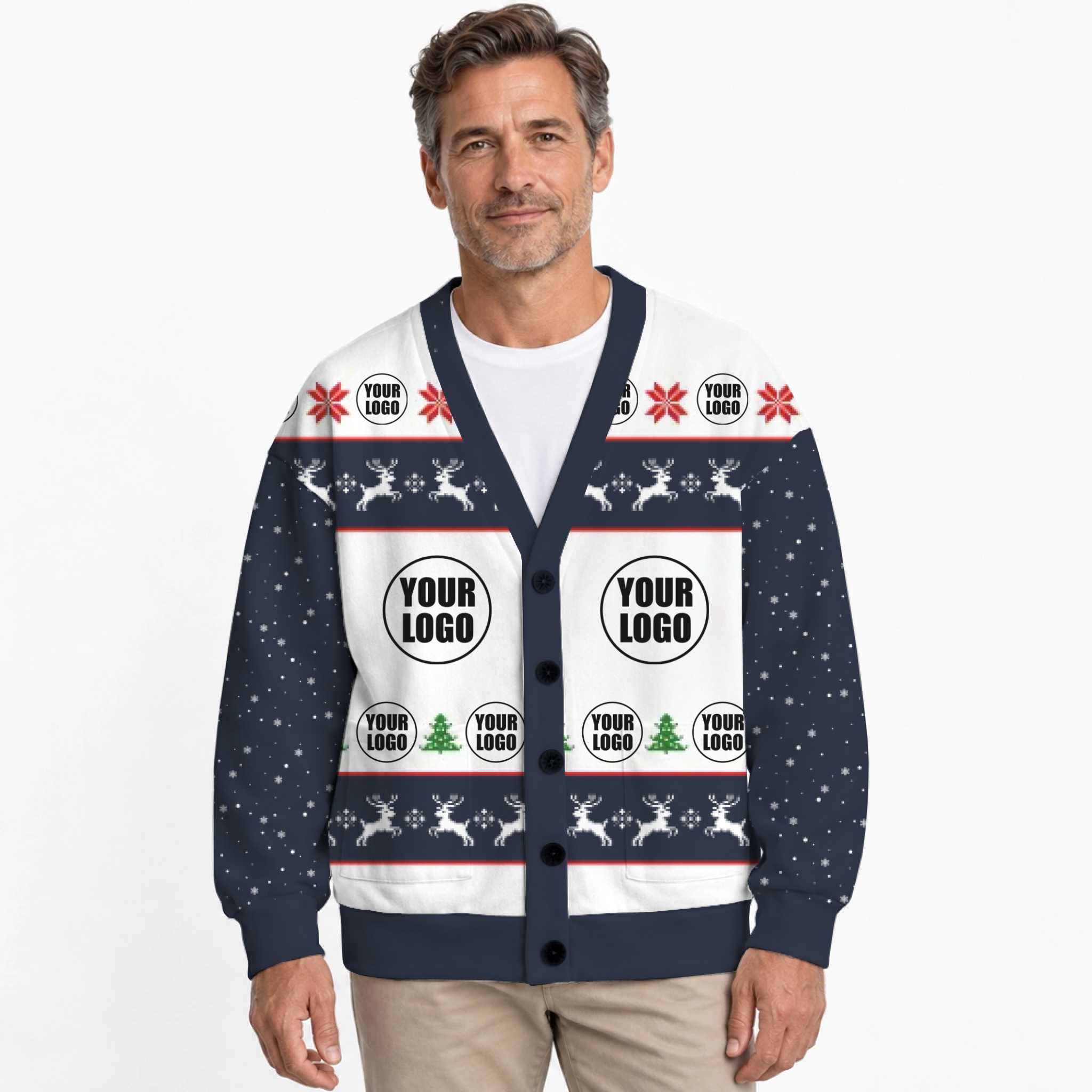 Unique Custom Logo Ugly Christmas Cardigan Unisex 3
