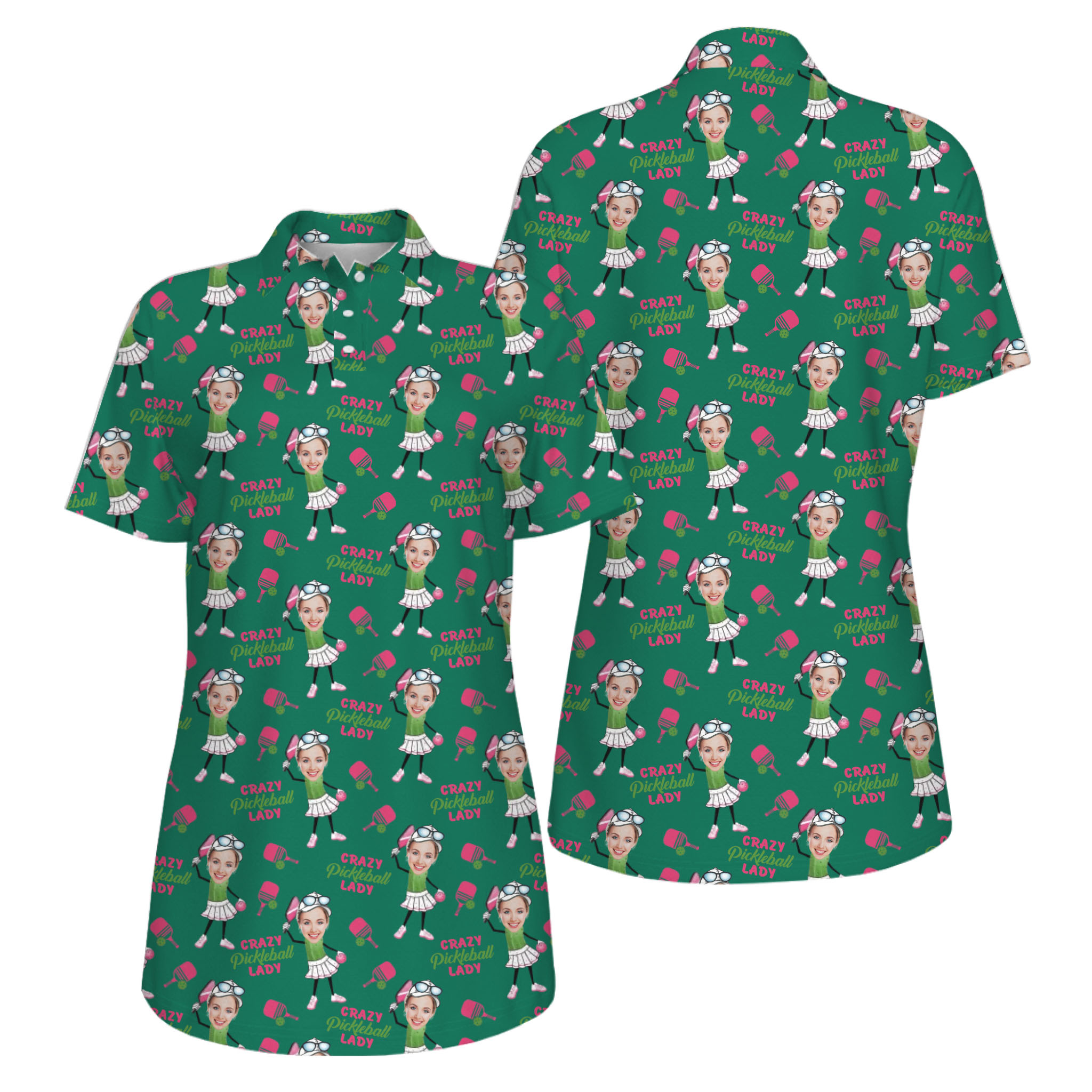  Picklewin Funny Custom Faces UV Protection Pickleball Mother Day Polo Shirt Women  12