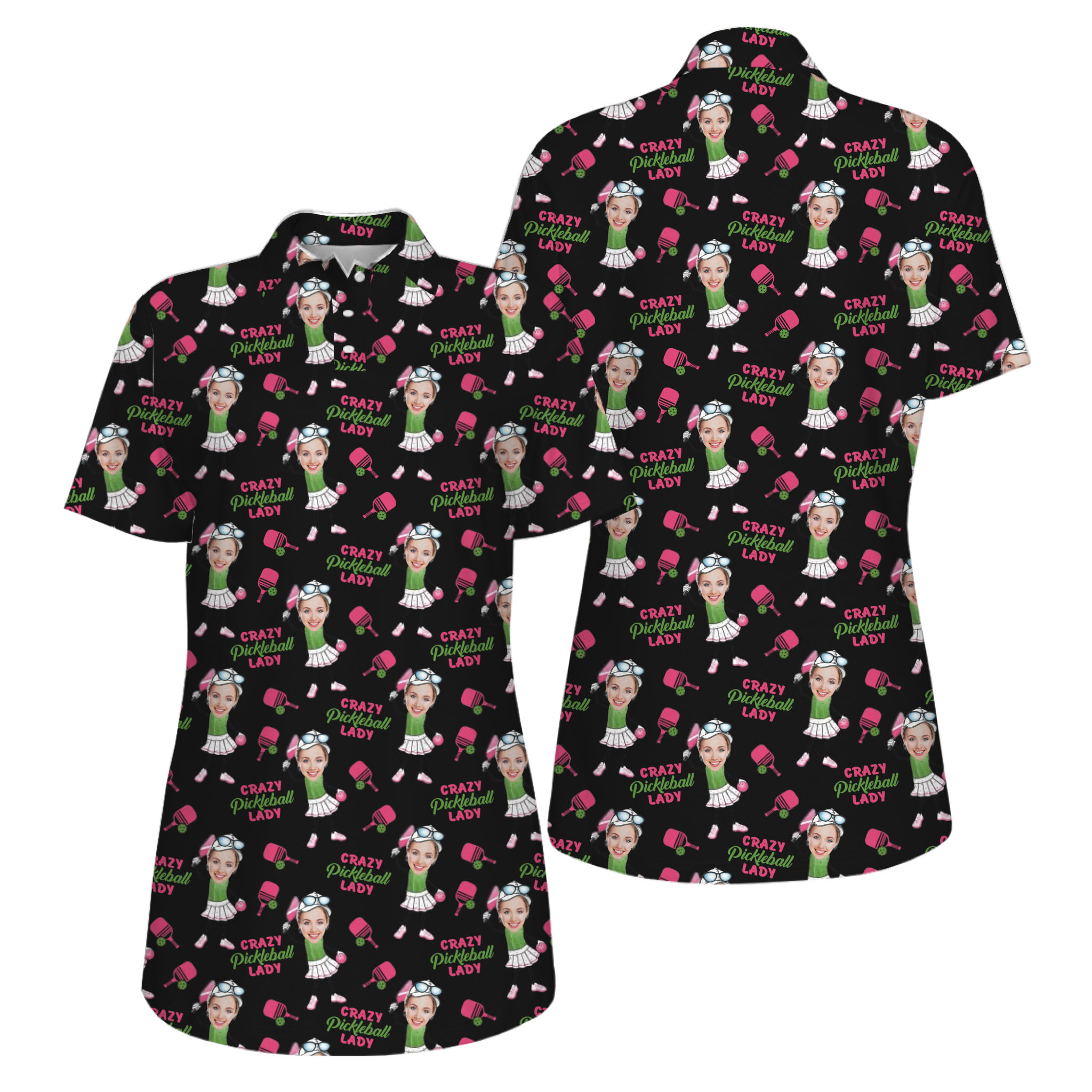  Picklewin Funny Custom Faces UV Protection Pickleball Mother Day Polo Shirt Women  16