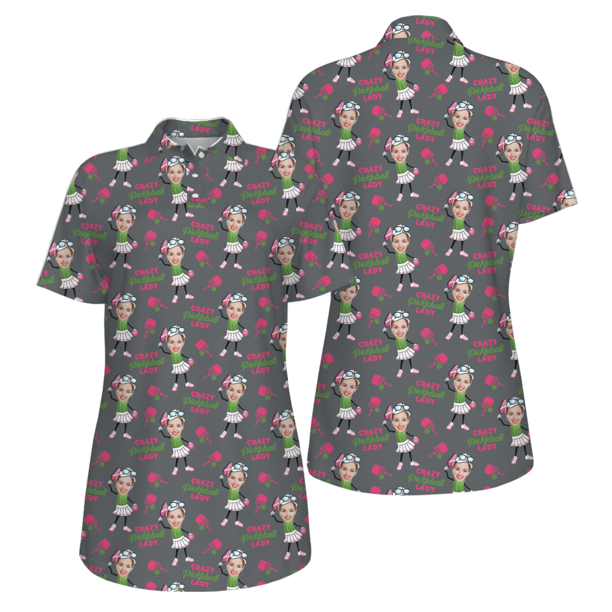  Picklewin Funny Custom Faces UV Protection Pickleball Mother Day Polo Shirt Women  7