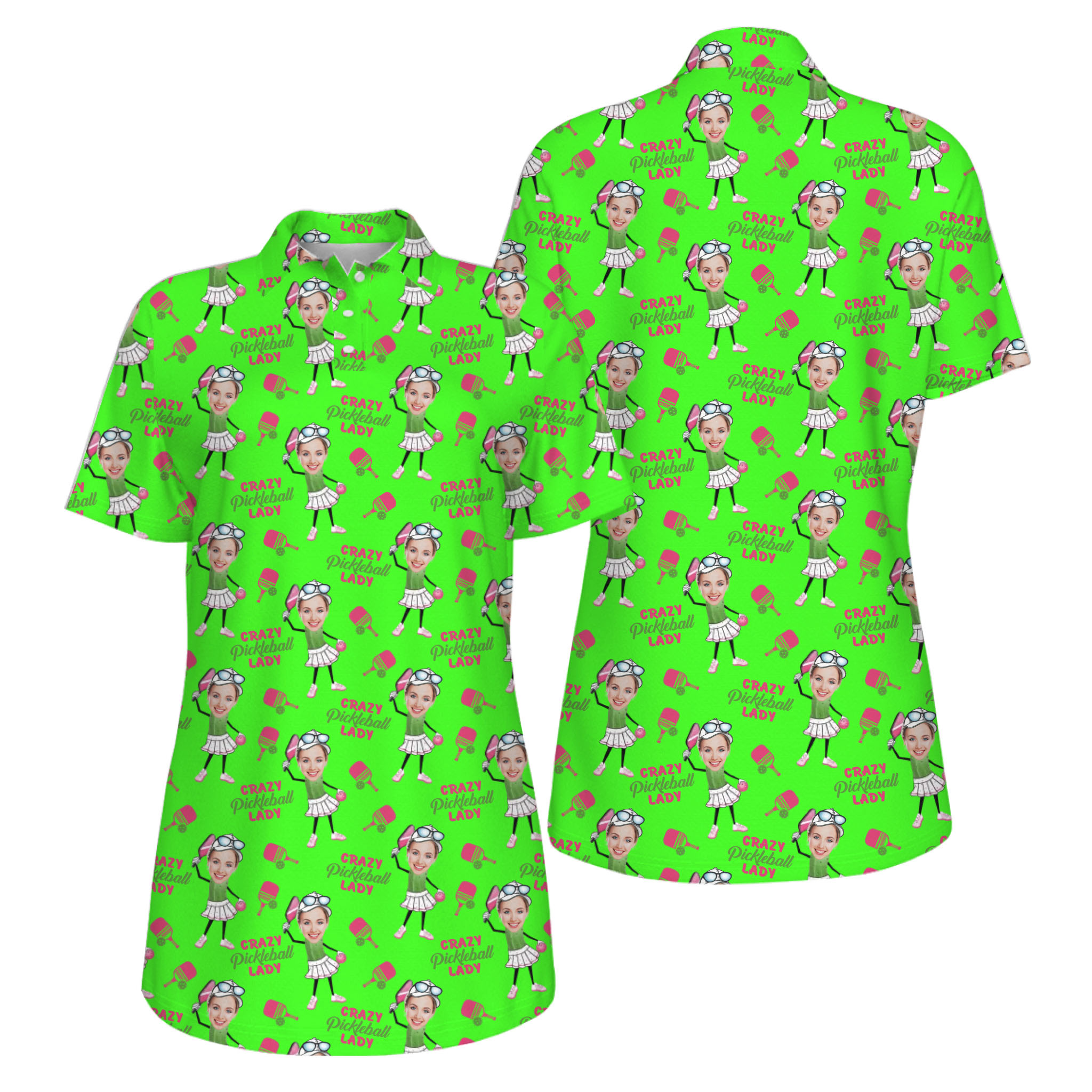  Picklewin Funny Custom Faces UV Protection Pickleball Mother Day Polo Shirt Women  8