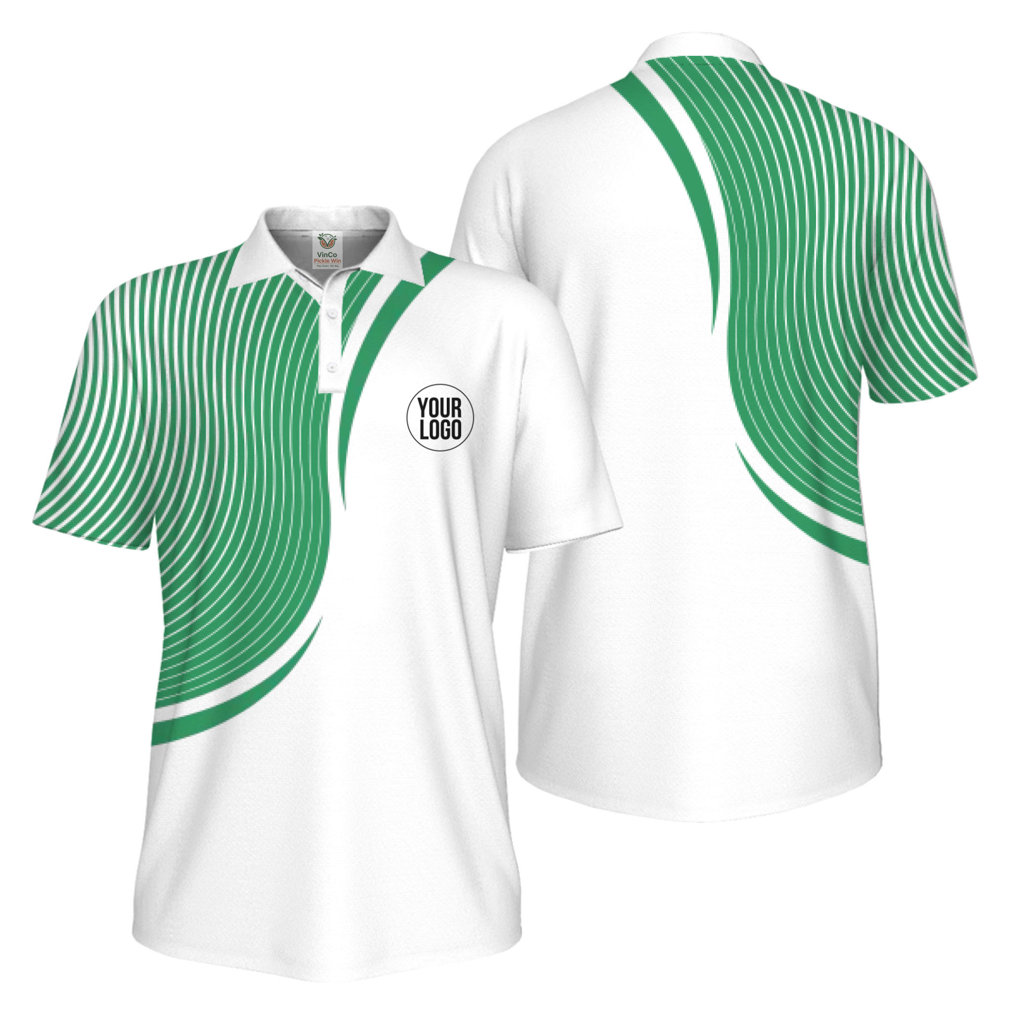 Picklewin Abstract Custom Logo Pickleball Polo Shirt For Men UV Protection 2