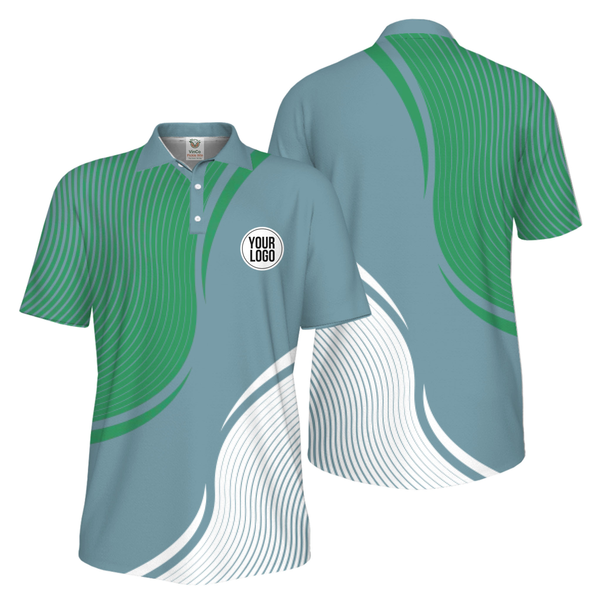 Picklewin Abstract Custom Logo Pickleball Polo Shirt For Men UV Protection 11
