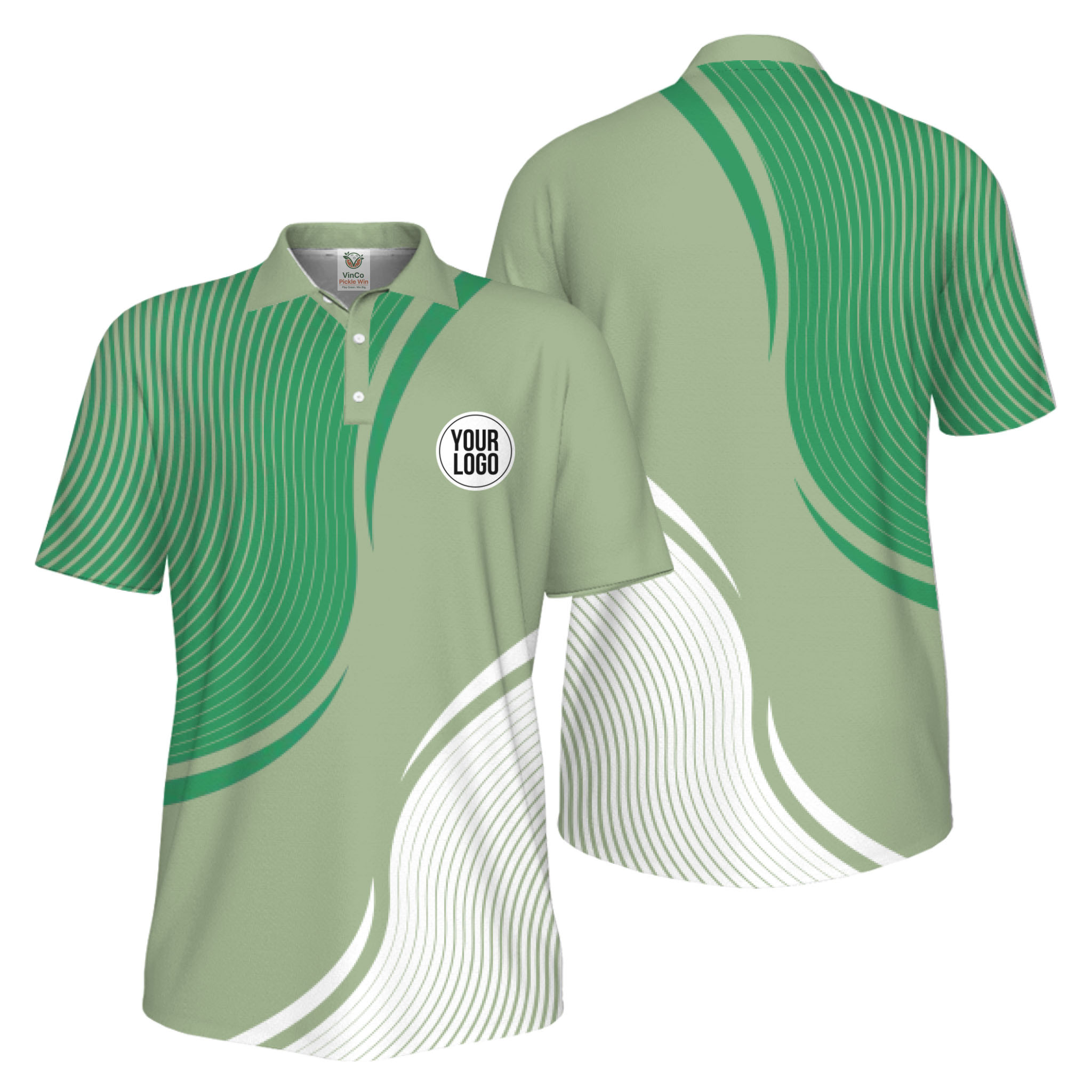 Picklewin Abstract Custom Logo Pickleball Polo Shirt For Men UV Protection 4