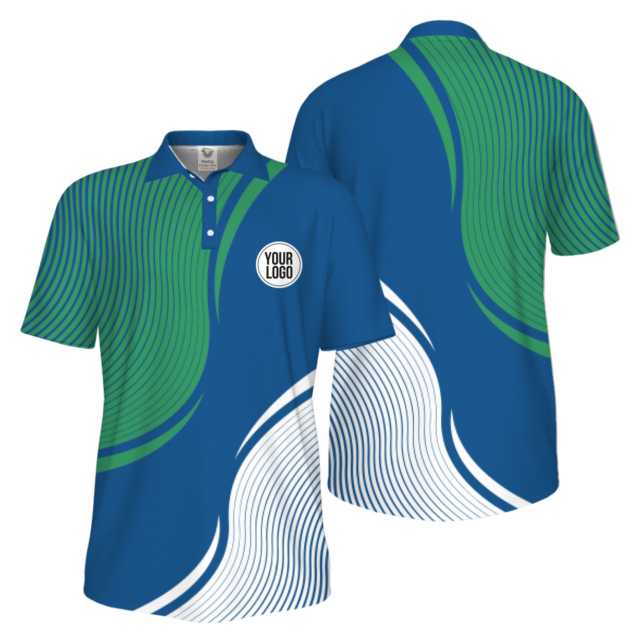 Picklewin Abstract Custom Logo Pickleball Polo Shirt For Men UV Protection 5
