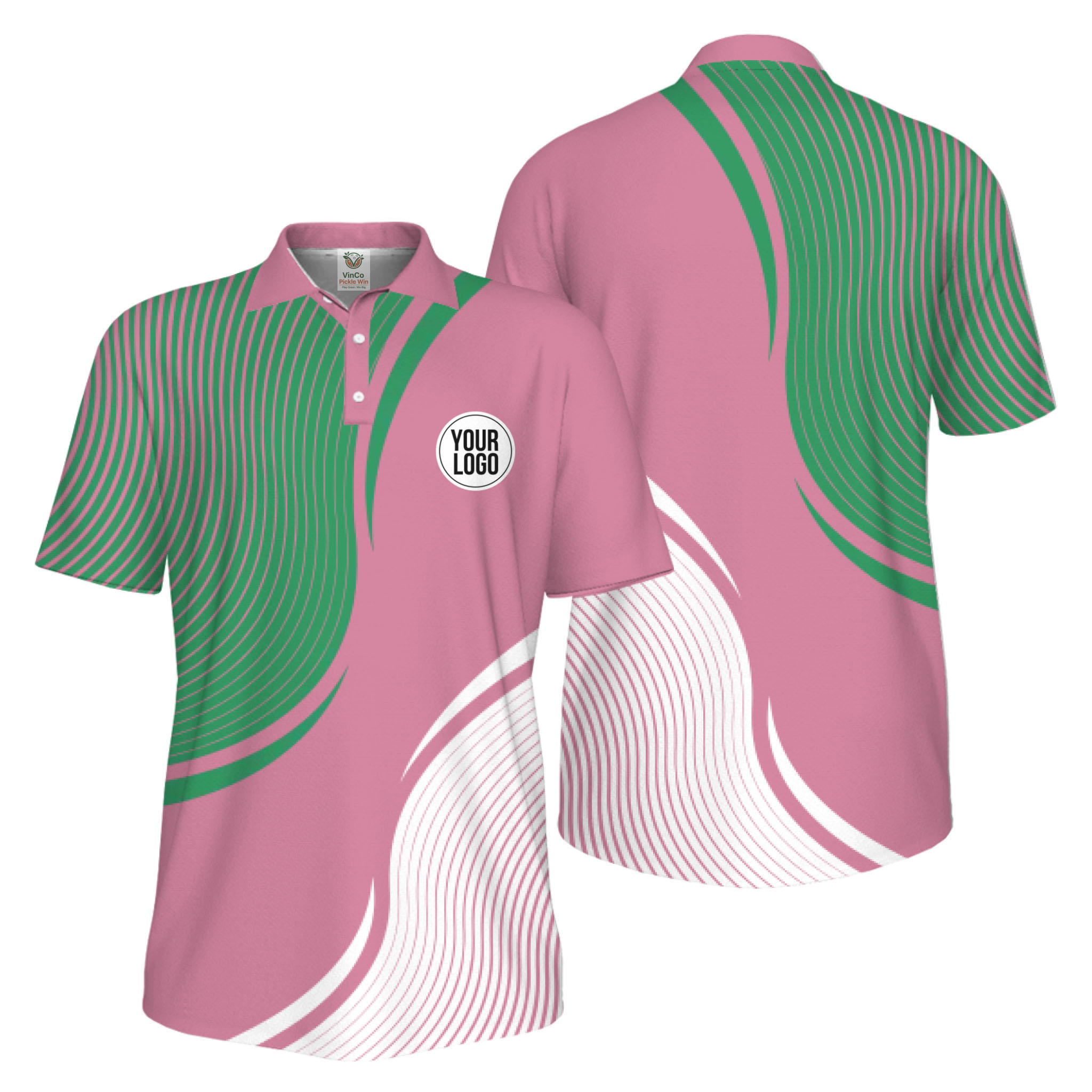 Picklewin Abstract Custom Logo Pickleball Polo Shirt For Men UV Protection 6