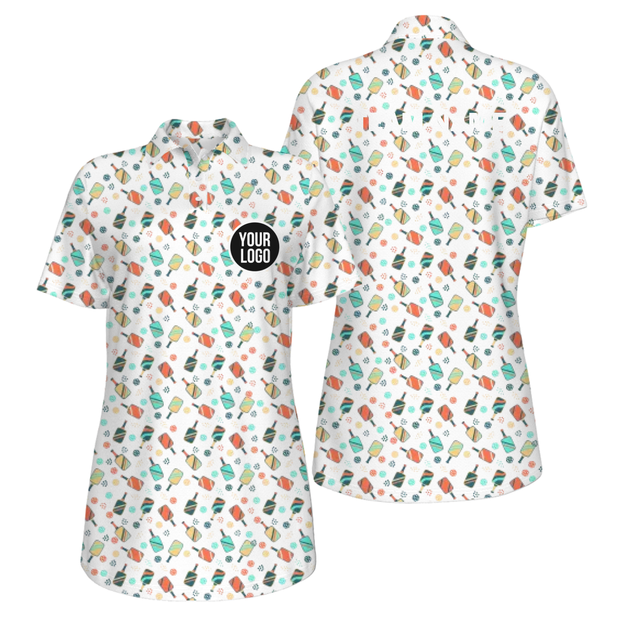 Picklewin All Over Print Women's UV Protection Polo Shirt Summer Vibe 2